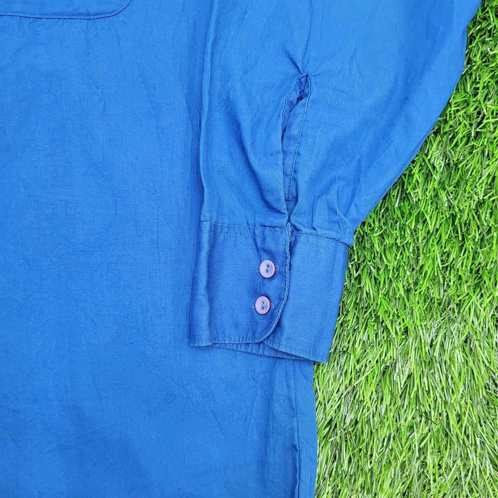 Other VTG 90s MOD Darwin Hippie Shirt Large 16.5 23x31 Baggy Blue Size US L / EU 52-54 / 3 - 11 Thumbnail