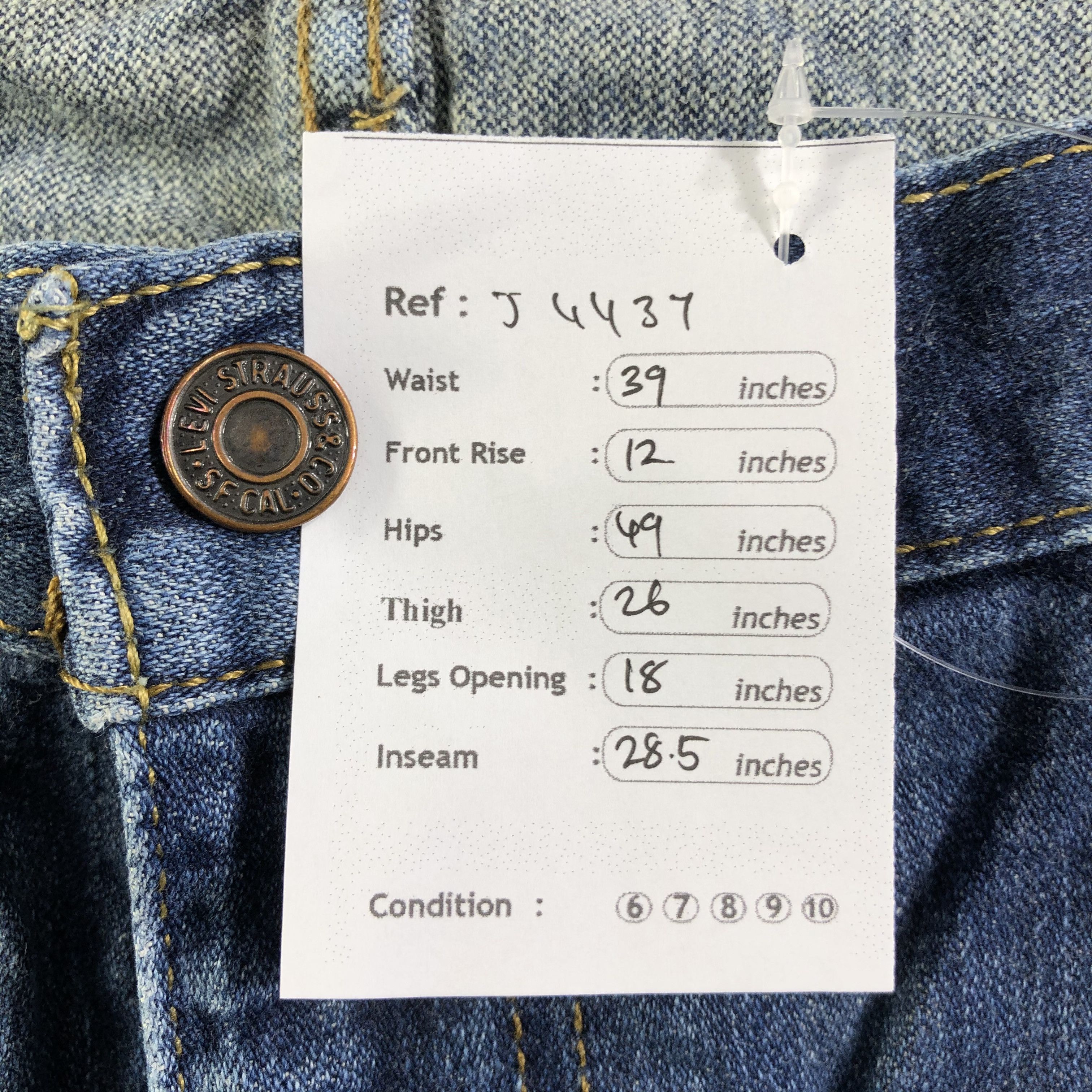 Levi's Vintage Blue Wash Levis 569 Jeans-J4437 Size US 39 - 12 Thumbnail
