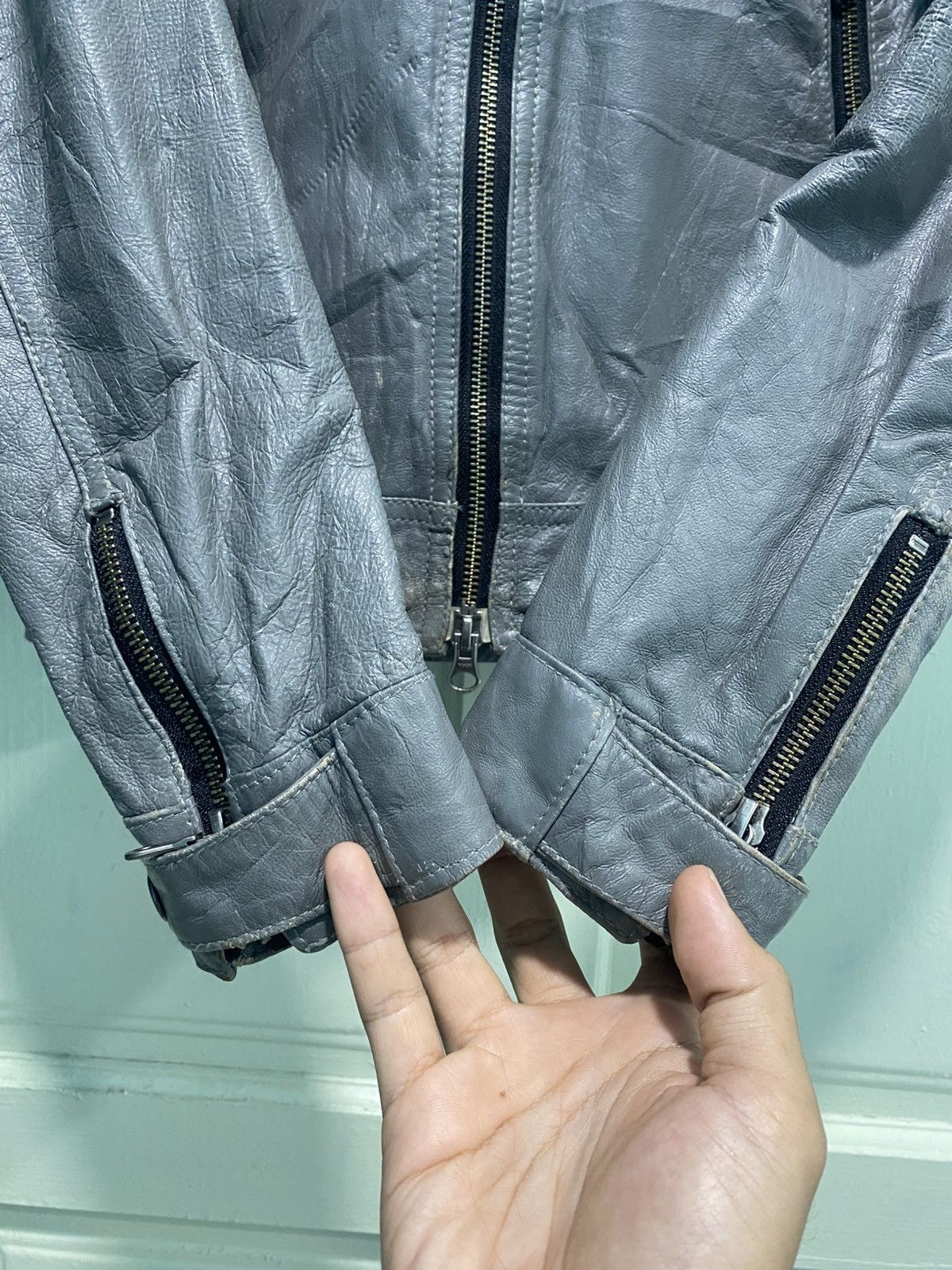 Katharine Hamnett London Hamnett Blouson Bomber Leather Jacket Size M / US 6-8 / IT 42-44 - 6 Thumbnail