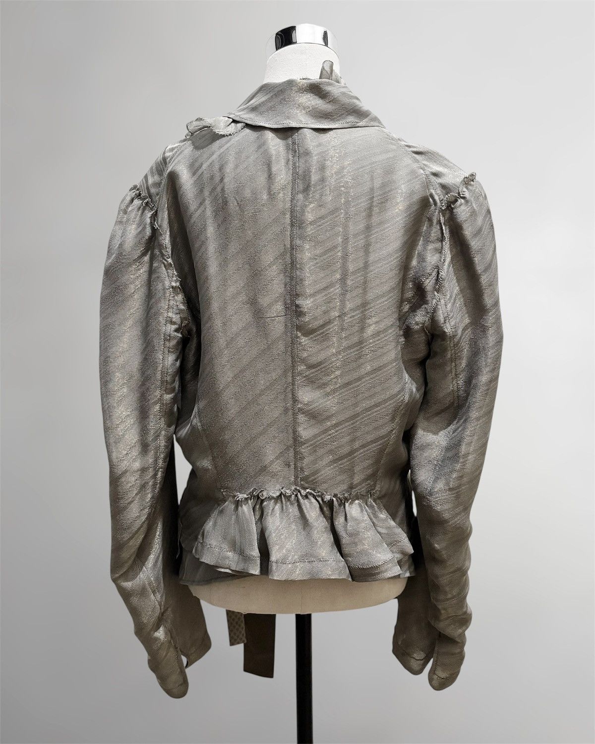 Comme des Garcons Y&Kei Aw2004 Metallic Silk Blazer Size M / US 6-8 / IT 42-44 - 11 Thumbnail