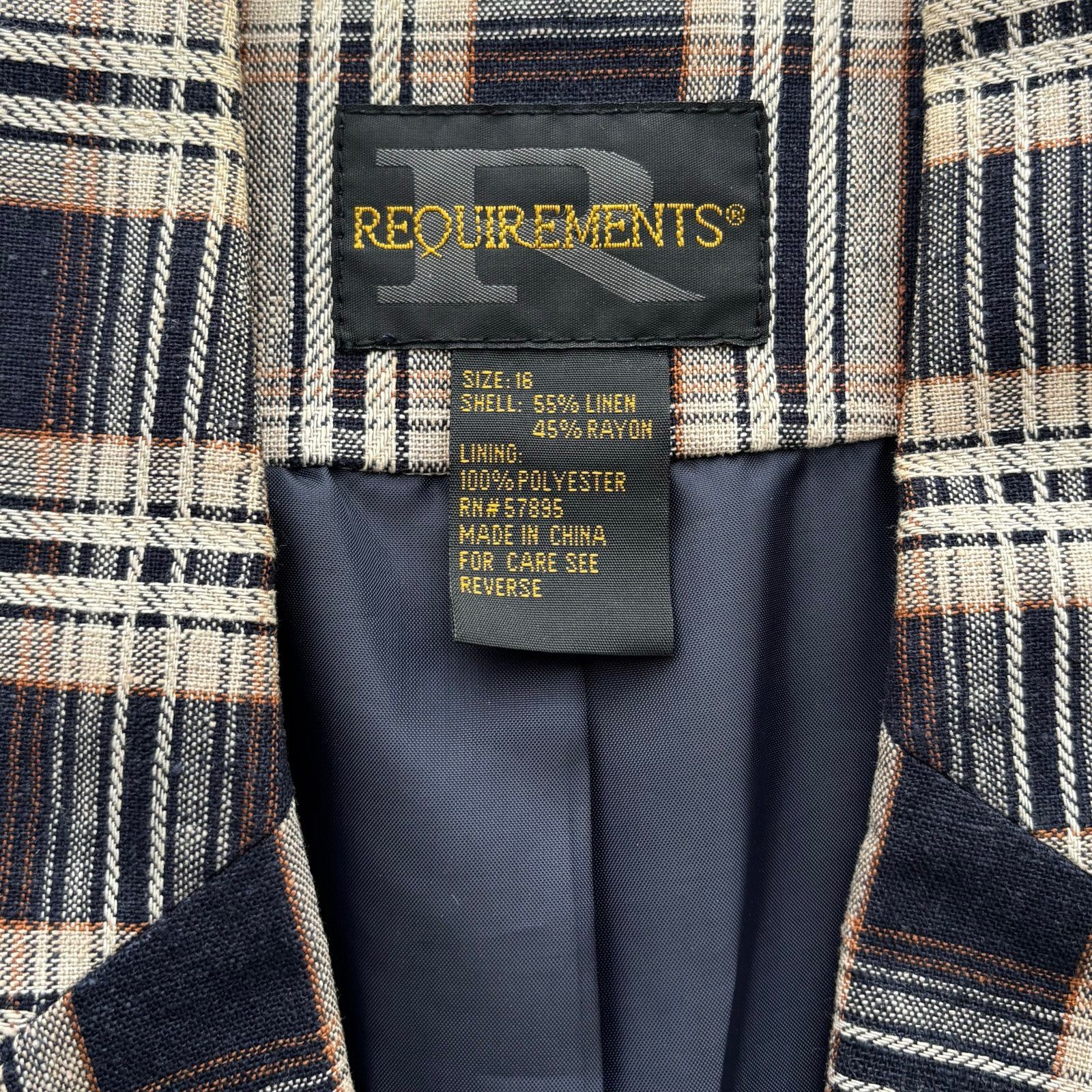 Other Vintage Requirements Plaid Linen Blend Jacket Size 16 Size XXL / US 16-18 / IT 52-54 - 7 Thumbnail