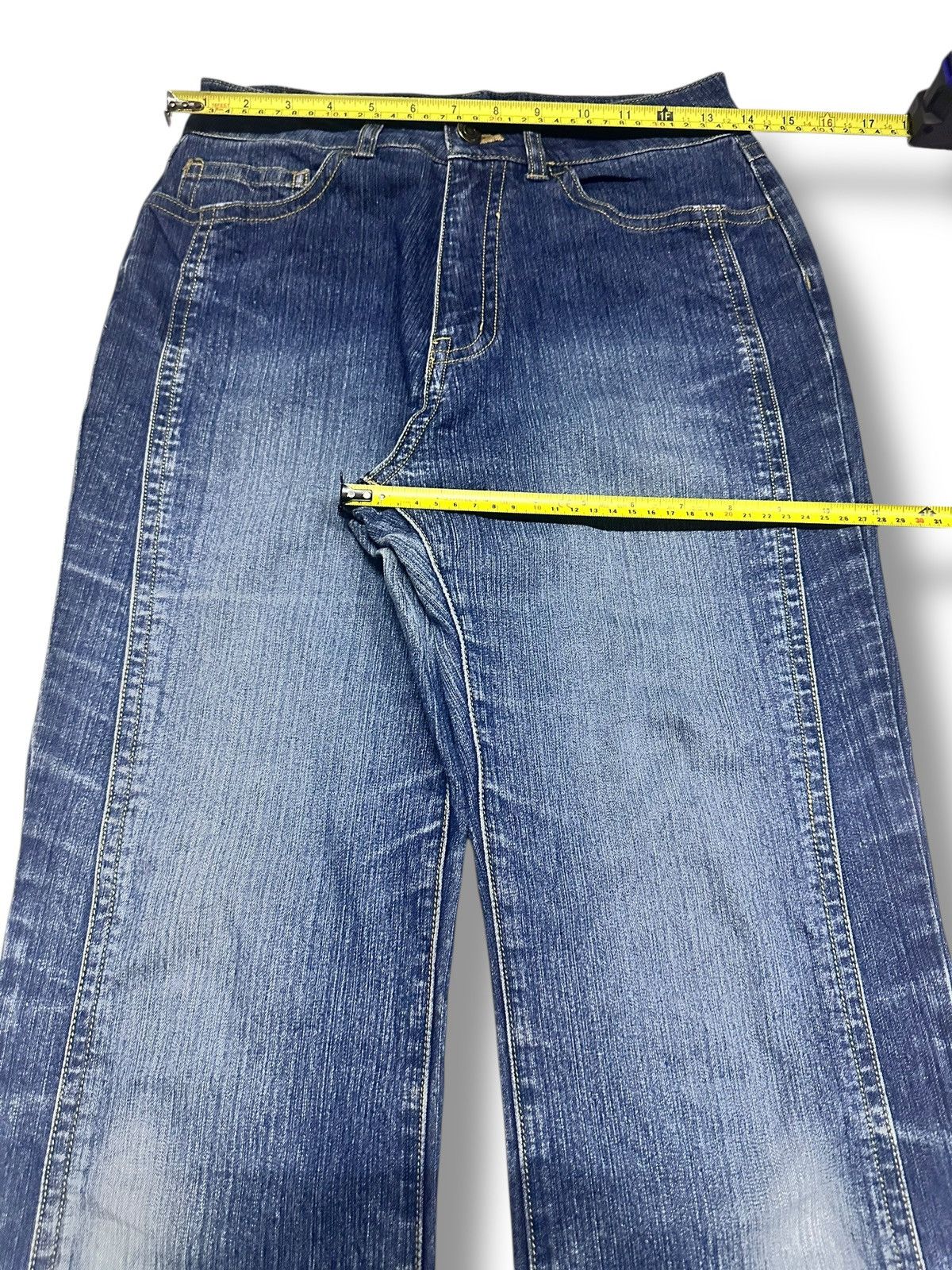 Japanese Brand Bootcut Style With Faded Wash and Thunder Striked Size US 28 / EU 44 - 13 Thumbnail