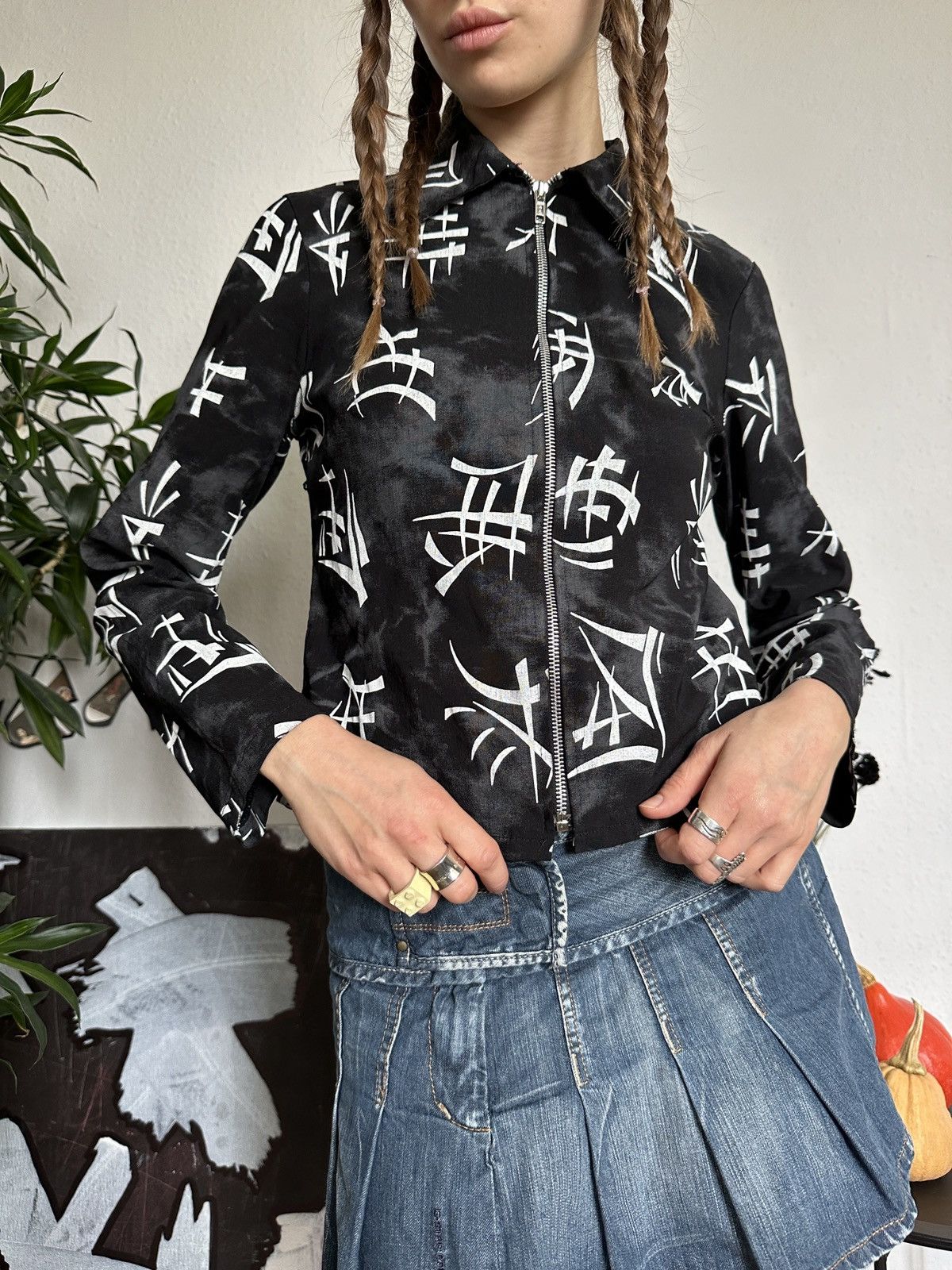 20471120 × Seditionaries × Vintage Vintage Japan Asian Hieroglyphics Zip Up Jacket Size L / US 10 / IT 46 - 2 Thumbnail