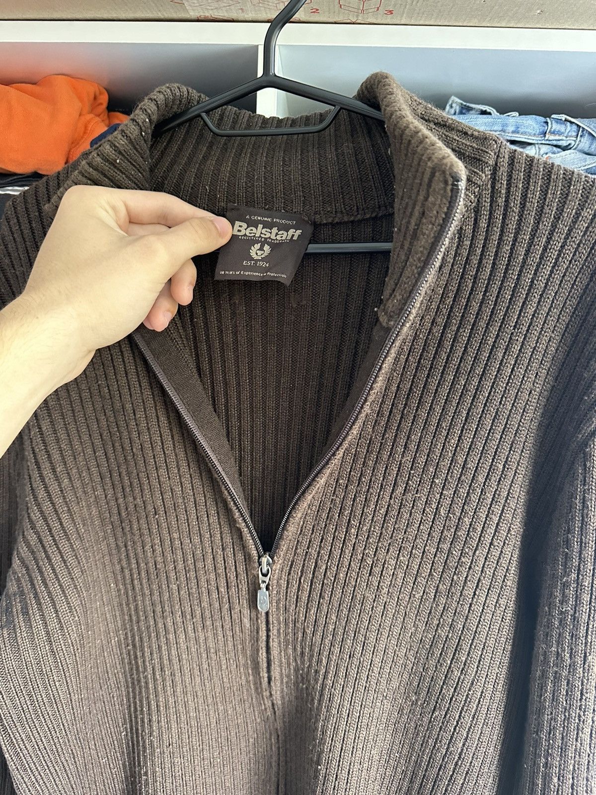 Belstaff 🔥VINTAGE BELSTAFF KNITTED ZIP SWEATER 85 ANNIVERSARY🔥 Size US XL / EU 56 / 4 - 6 Thumbnail