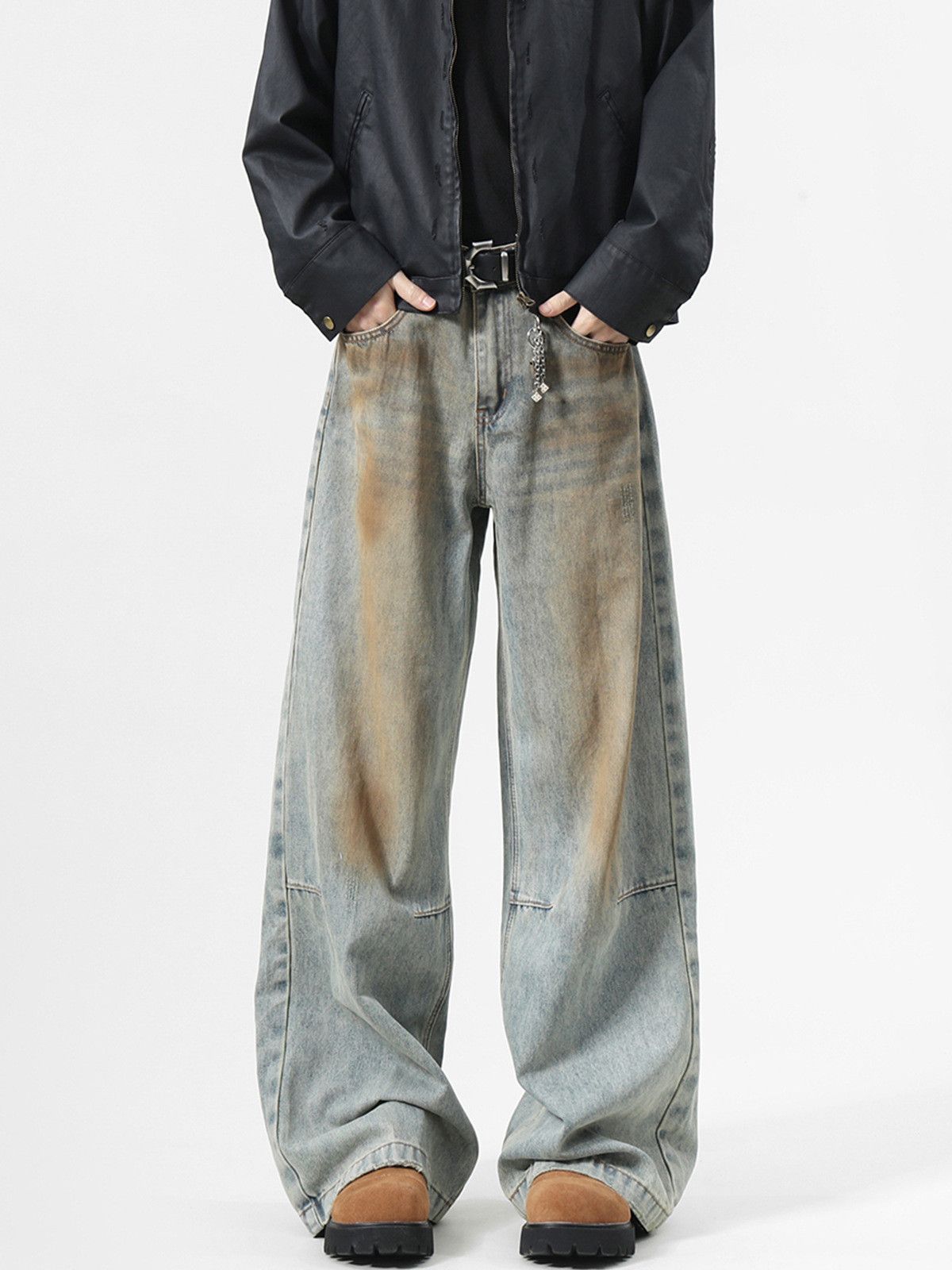 Vintage Men's American High-Street Style Distressed Wide-Leg Jeans Size US 32 / EU 48 - 1 Thumbnail