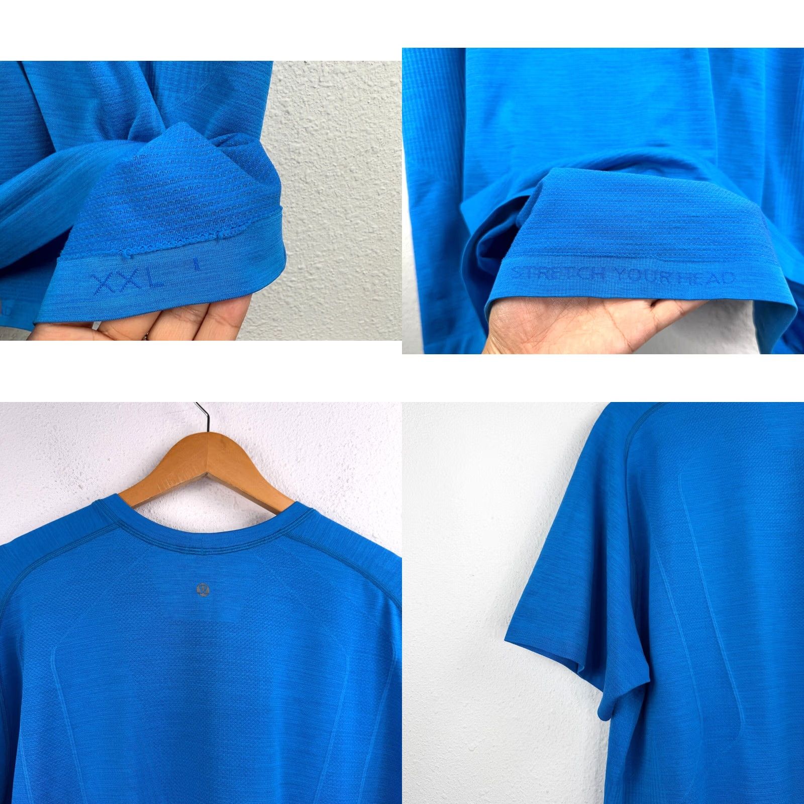 Lululemon Lululemon Shirt Men’s 2XL Blue Short Sleeve Regular Solid Logo Breathable Stretch Athletic Gym Jogging Weights Lululemon Stretch Your Head Size US XXL / EU 58 / 5 - 8 Thumbnail