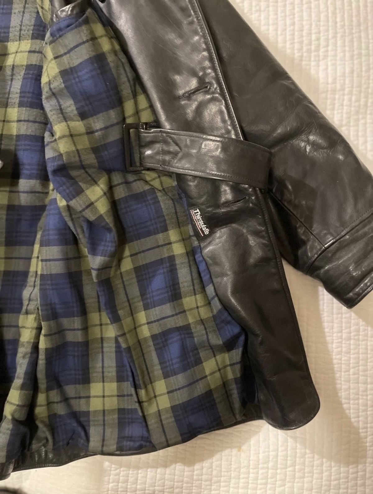 New Republic New Republic Vintage Leather Pea Coat – Rare Size US L / EU 52-54 / 3 - 3 Thumbnail