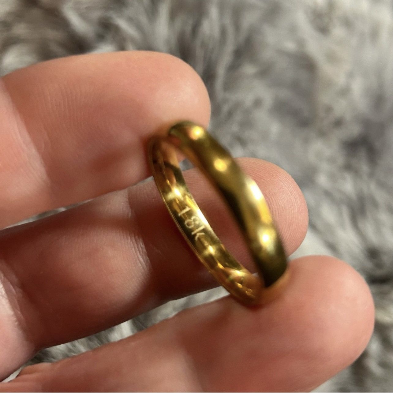 Jewelry Men’s 18kt solid yellow gold 4mm classic dome band NIB 13.5 Size ONE SIZE - 4 Thumbnail
