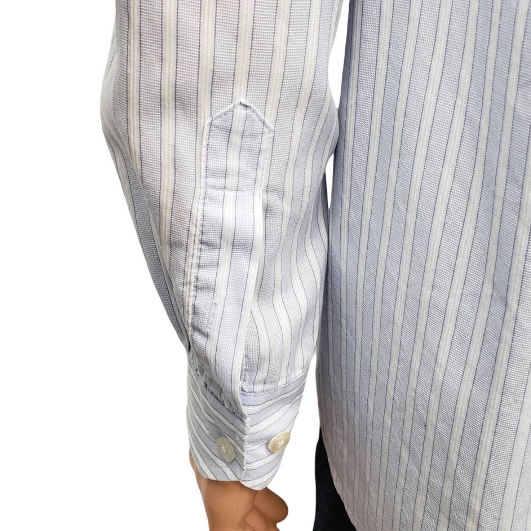 Johnston & Murphy JOHNSTON & MURPHY Dress Shirt Contrast Flip Cuff Neck Stripe Size US XL / EU 56 / 4 - 9 Thumbnail