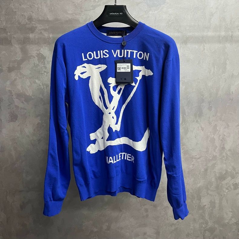 Louis Vuitton Louis Vuitton Navy Blue Graffiti Intarsia sweatshirt Size US M / EU 48-50 / 2 - 1 Thumbnail