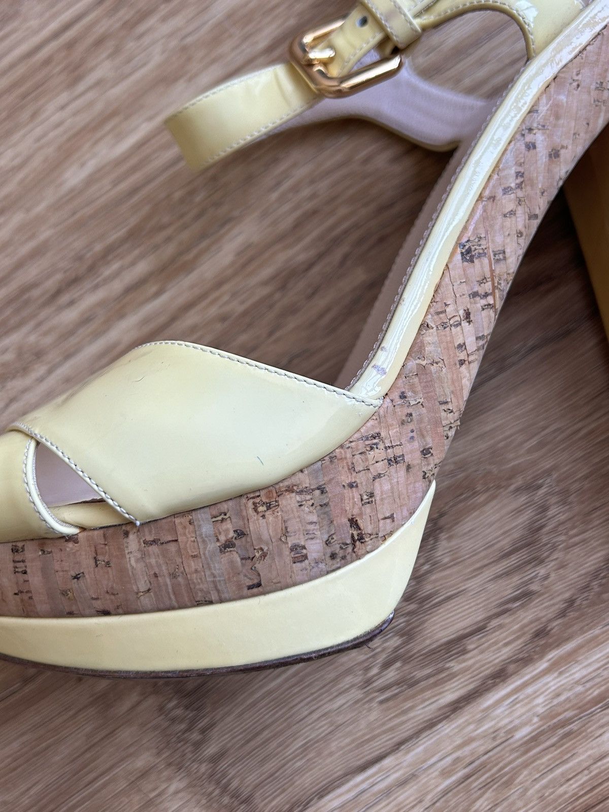 Prada Prada leather ankle strap cork high heels sandal size 39,5 Size US 9.5 / IT 39.5 - 11 Thumbnail