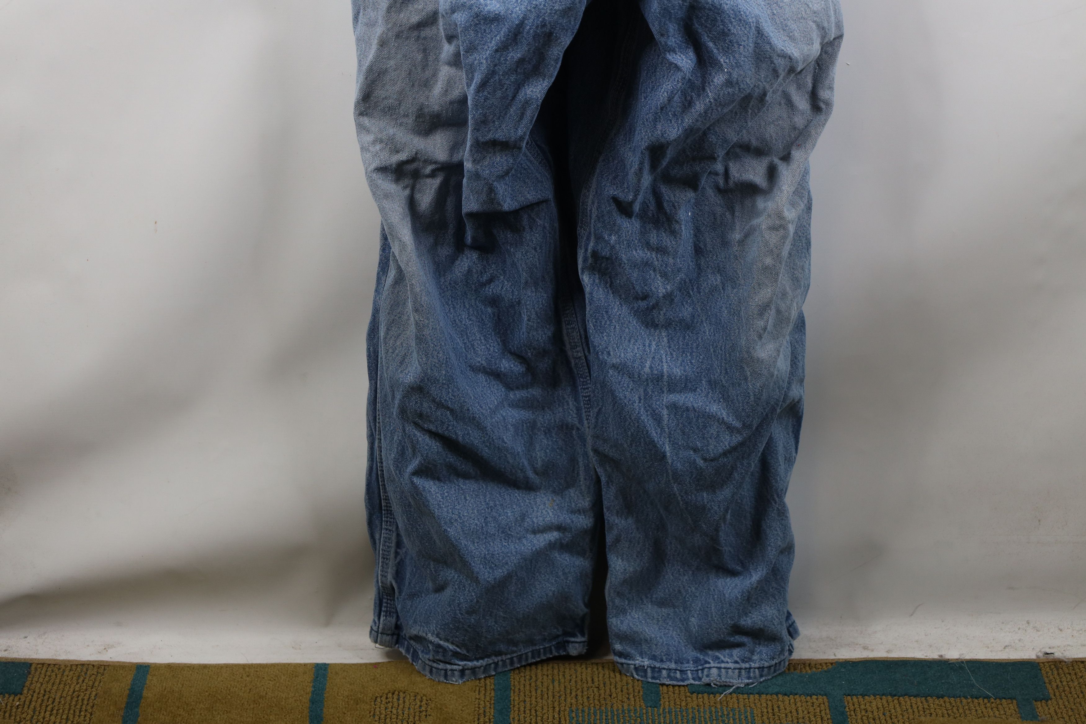 Vintage Vintage 90s Y2K Streetwear Thrashed Wide Leg Denim Overalls Size US 42 / EU 58 - 6 Thumbnail
