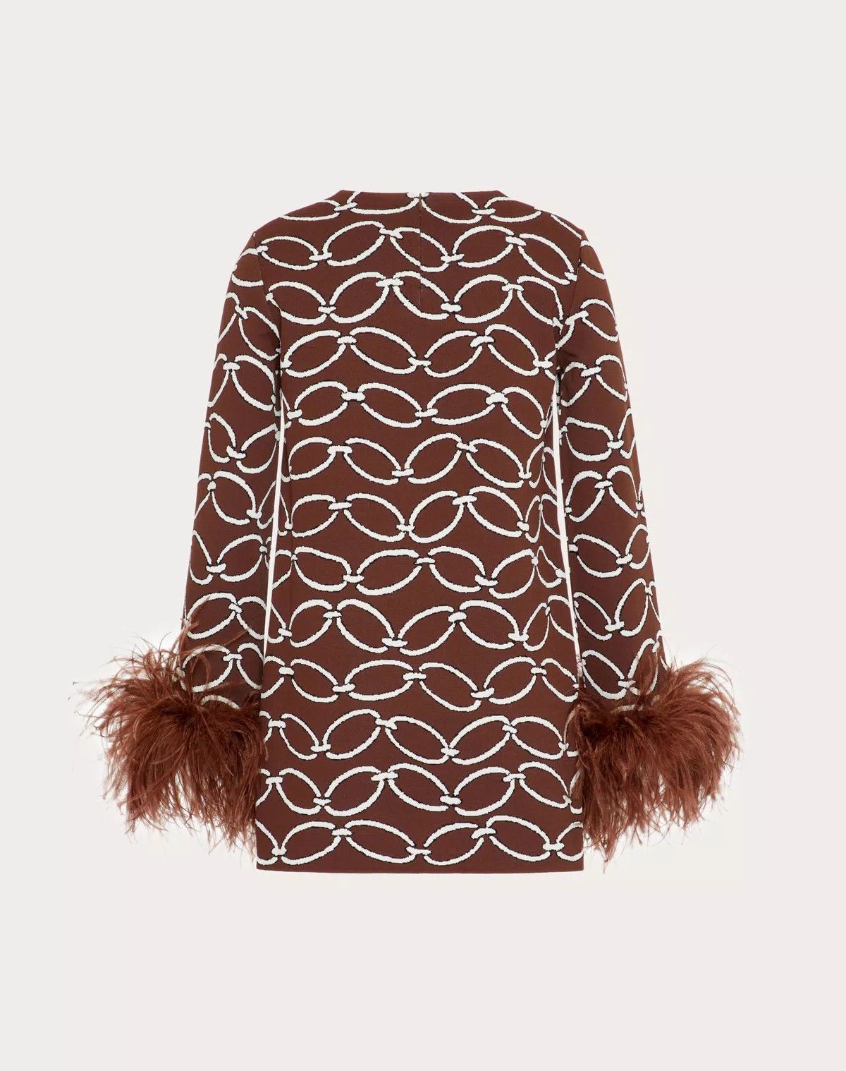 Valentino o1s1wg111125 Jacquard Viscose Jumper Sweater in Brown/White Size M / US 6-8 / IT 42-44 - 2 Thumbnail