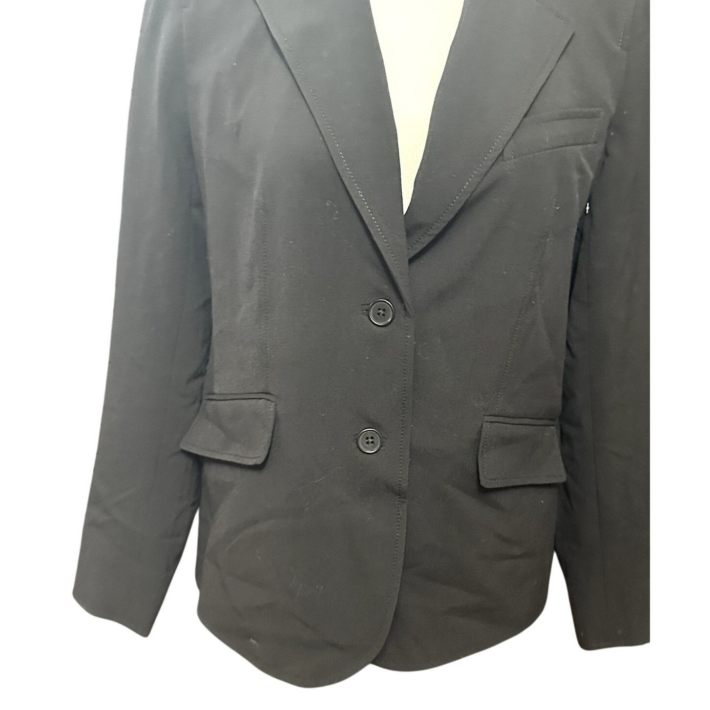Anne Klein Ann Klein Blazer Jacket Notch Lapel Two Button Black Women 6 Size M / US 6-8 / IT 42-44 - 3 Thumbnail