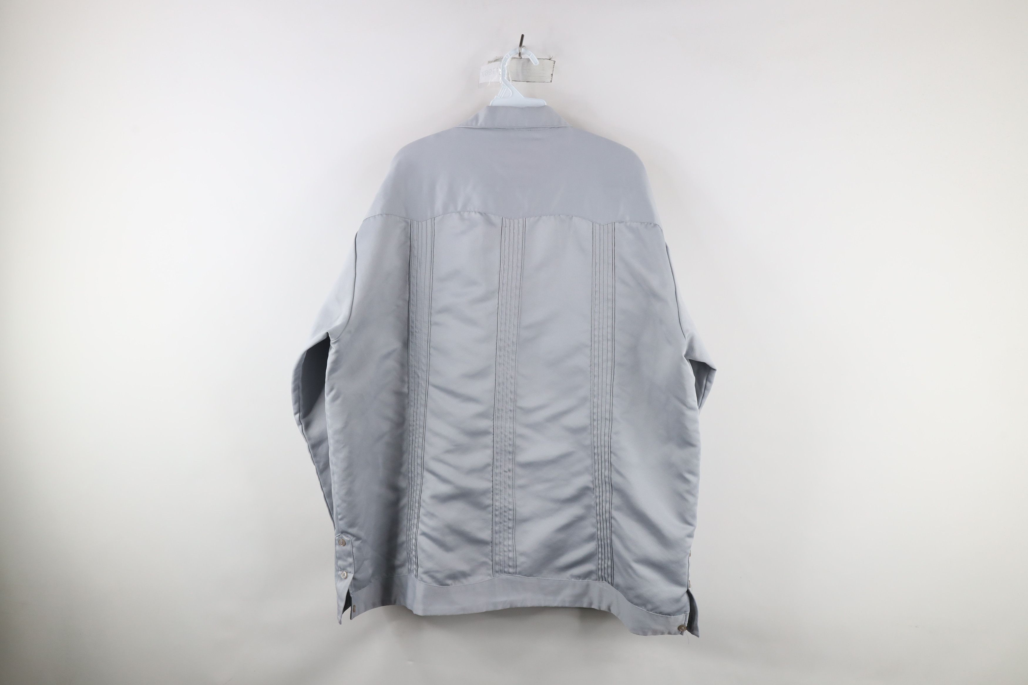 Vintage Vintage 90s Guayabera Beach Wedding Button Shirt Gray Size US XXL / EU 58 / 5 - 10 Thumbnail