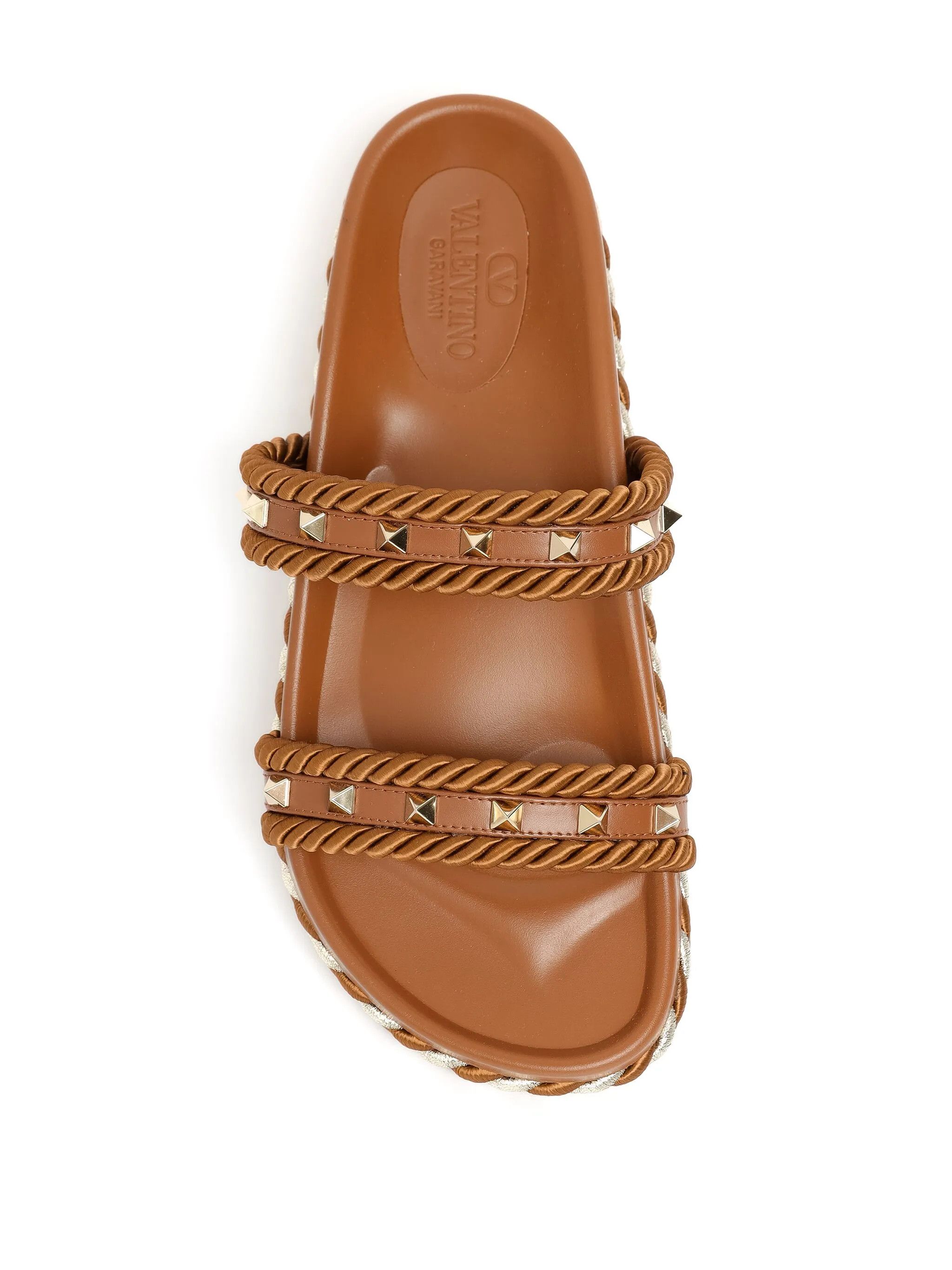 Valentino os11x0126 Rockstud Slides in Brown Size US 10 / IT 40 - 4 Thumbnail