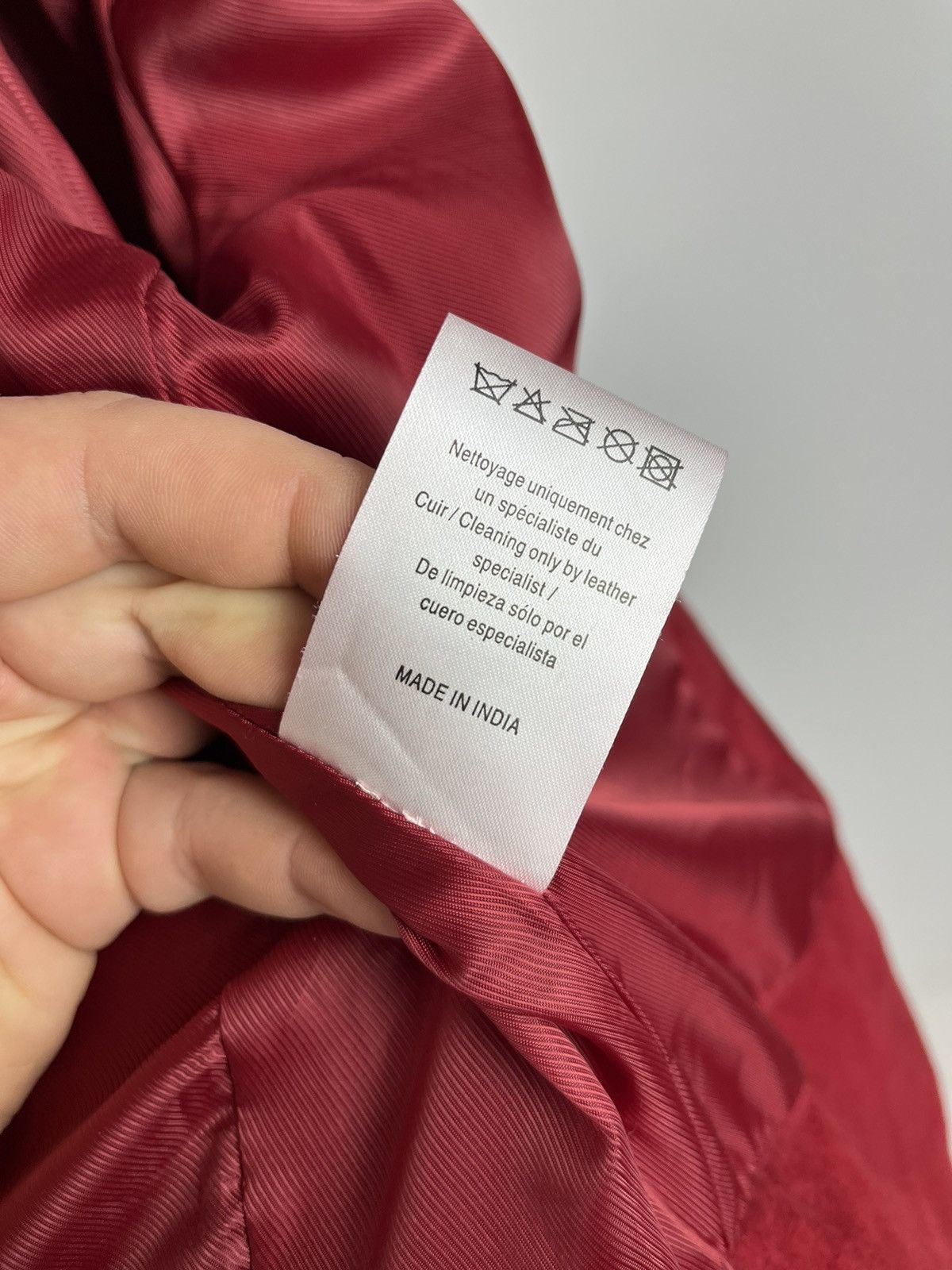 Designer × Sandro Womens leather jacket Sandro Paris Size 3 Color Red (0328) Size M / US 6-8 / IT 42-44 - 11 Thumbnail