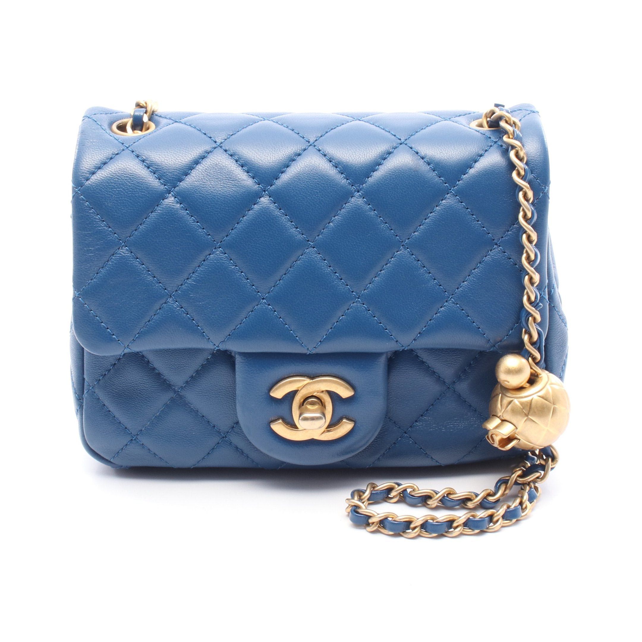 Chanel Chanel Chain Shoulder Bag Leather Blue Gold Hardware Size ONE SIZE - 1 Thumbnail