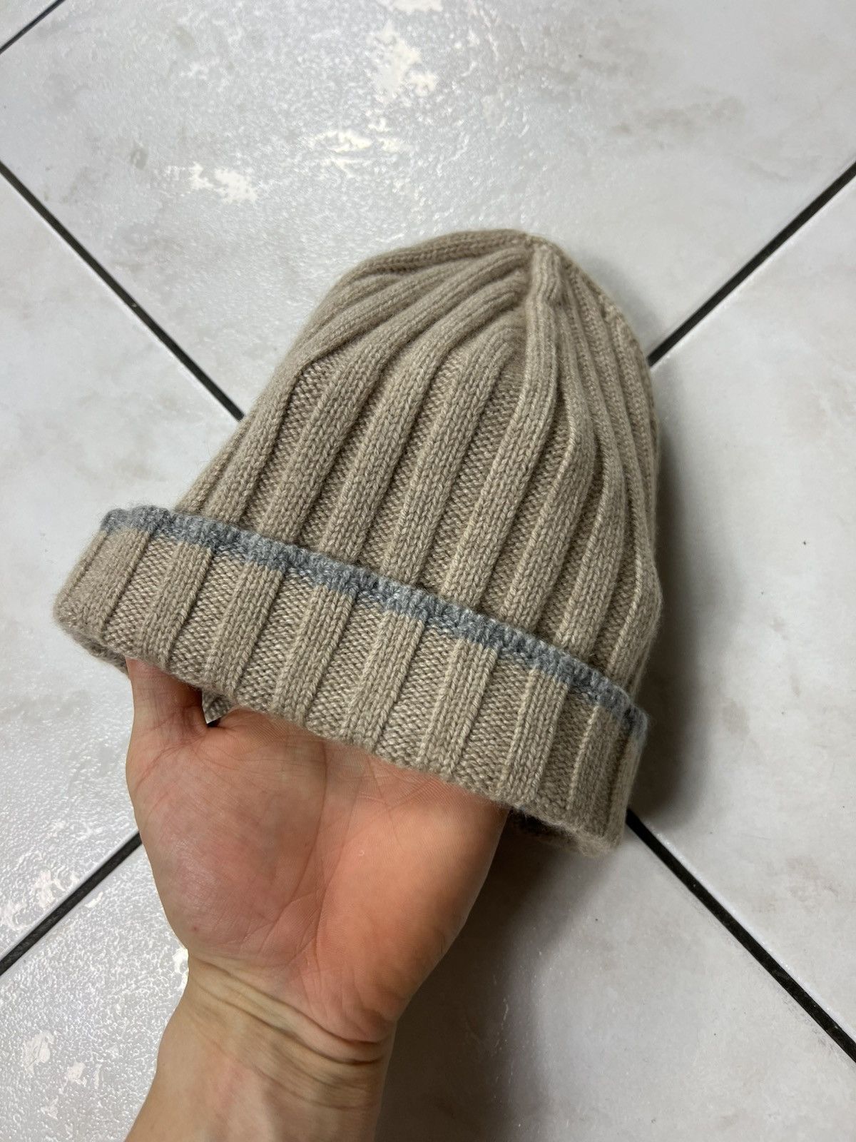 Brunello Cucinelli Brunello Cucinelli 100% cashmere ribbed knit beanie hat cap Size ONE SIZE - 9 Thumbnail