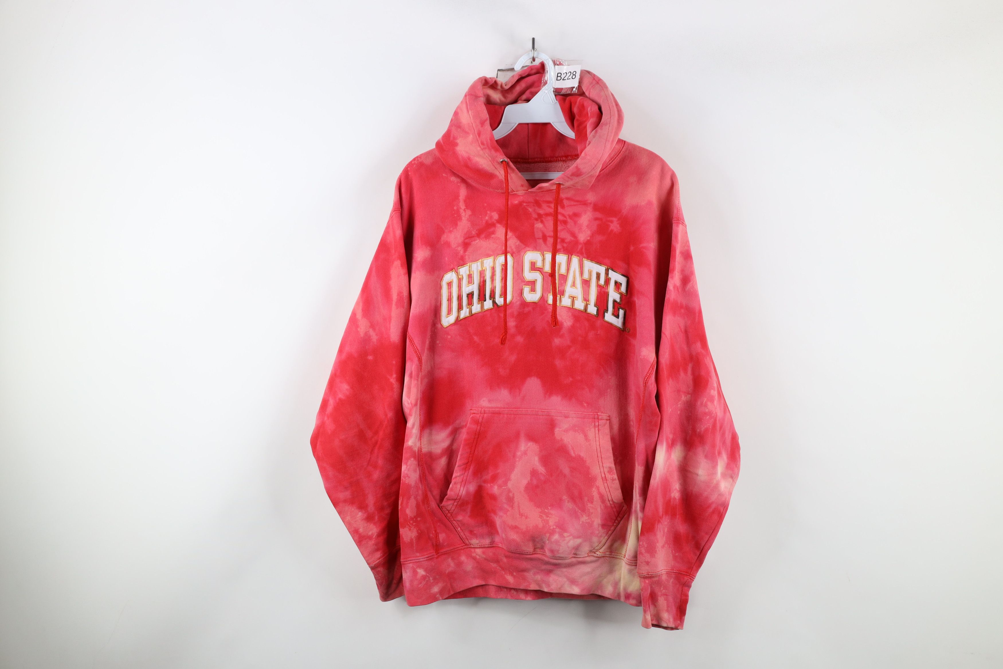 Vintage Vintage 90s Spell Acid Wash Ohio State University Hoodie Red Size US M / EU 48-50 / 2 - 1 Thumbnail