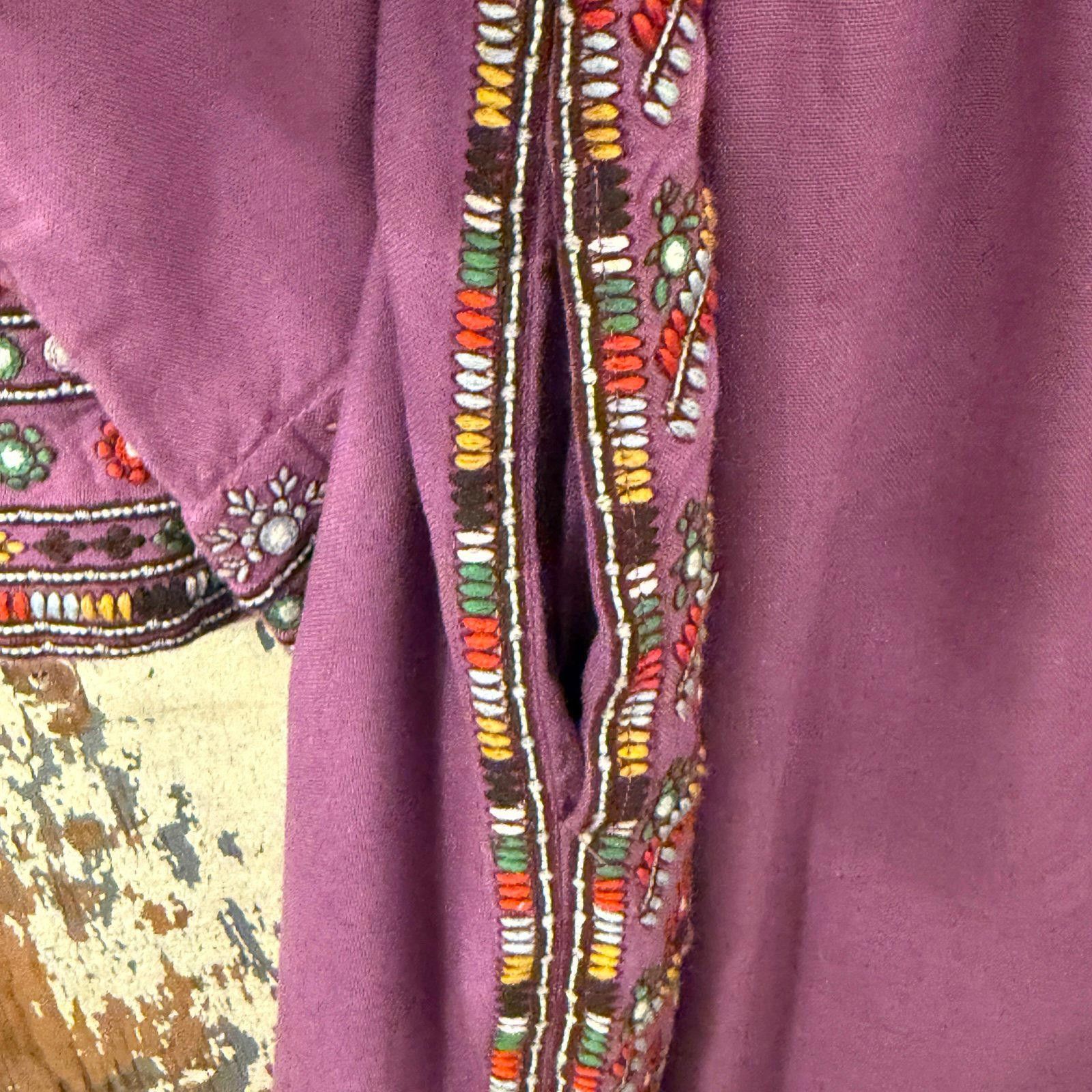 Free People Free People Purple Embroidered Linen Dress, size XS Size XS / US 0-2 / IT 36-38 - 6 Thumbnail