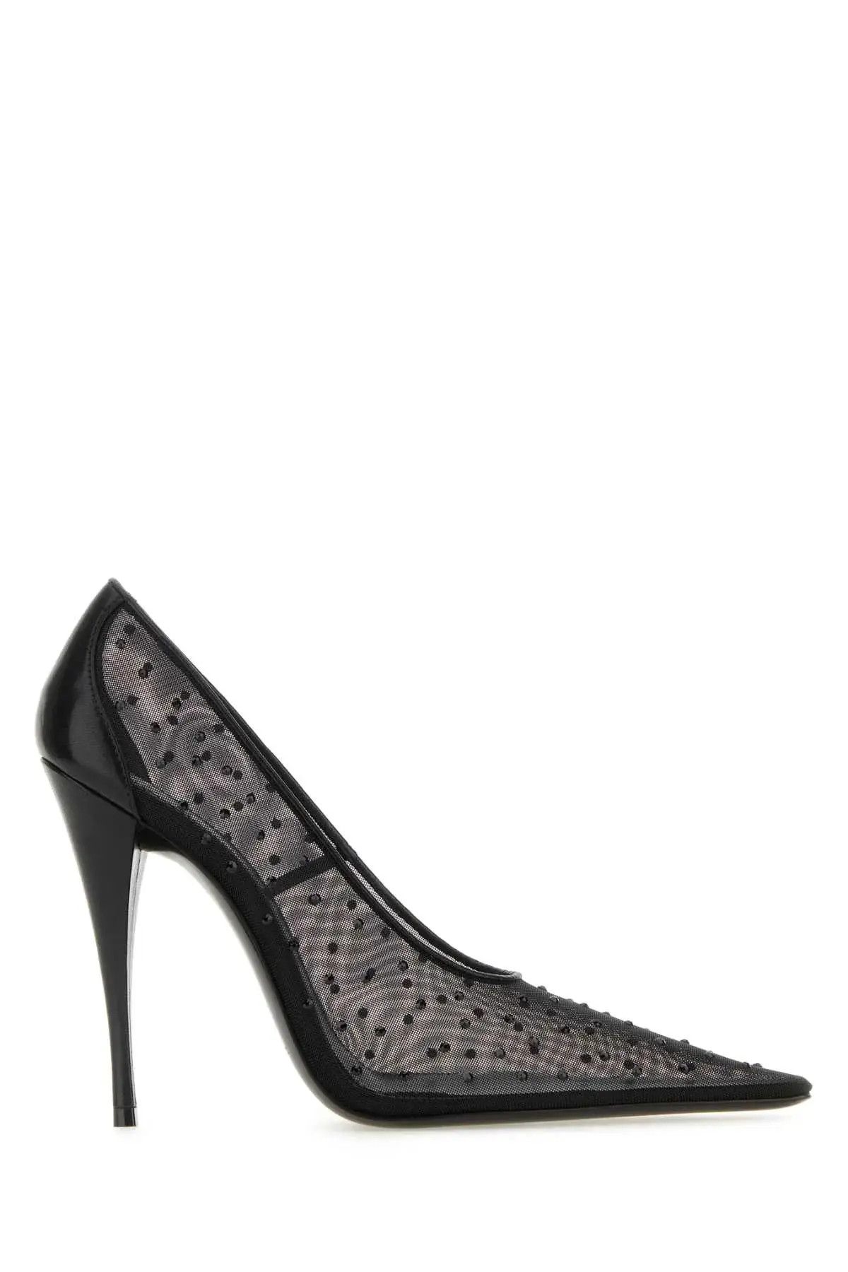 Saint Laurent Paris o1s1wg110225 763431 Champagne Pumps Rhinestone Mesh in Black Size US 9.5 / IT 39.5 - 1 Thumbnail