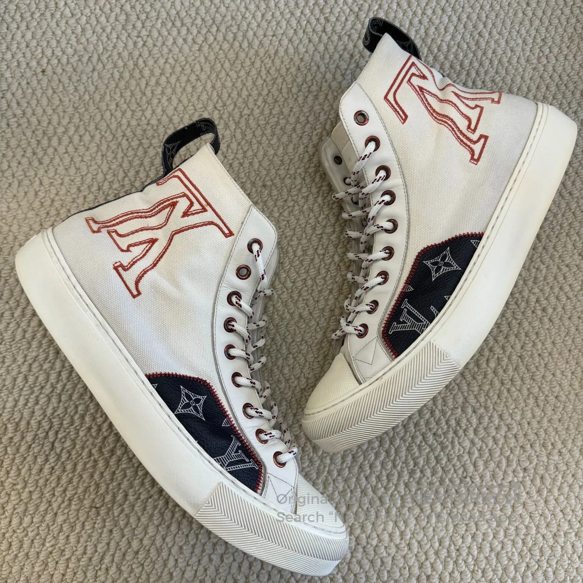 Louis Vuitton louis vuitton tattoo monogram high-top sneakers. Size US 7 / EU 40 - 8 Thumbnail