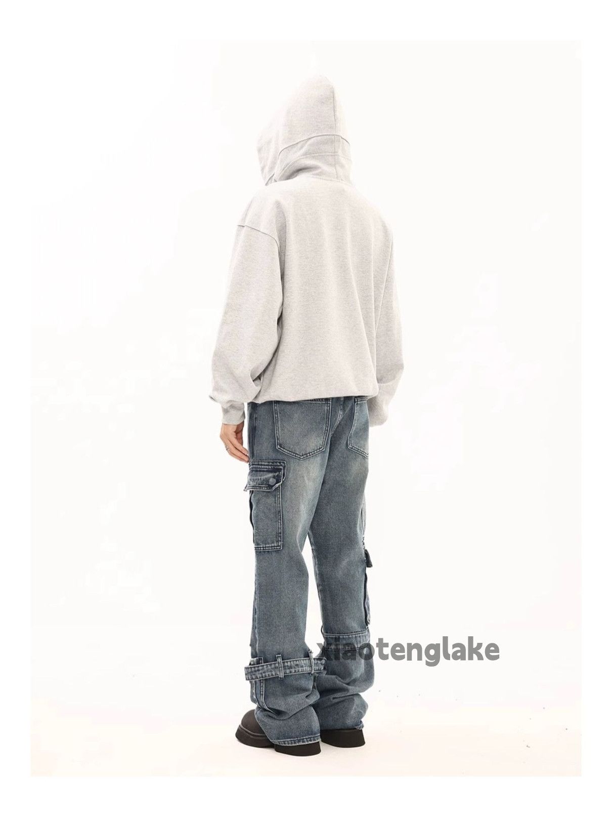 Jean × Vintage washed faded utility skate punk flared cargo jeans Size US 32 / EU 48 - 2 Thumbnail