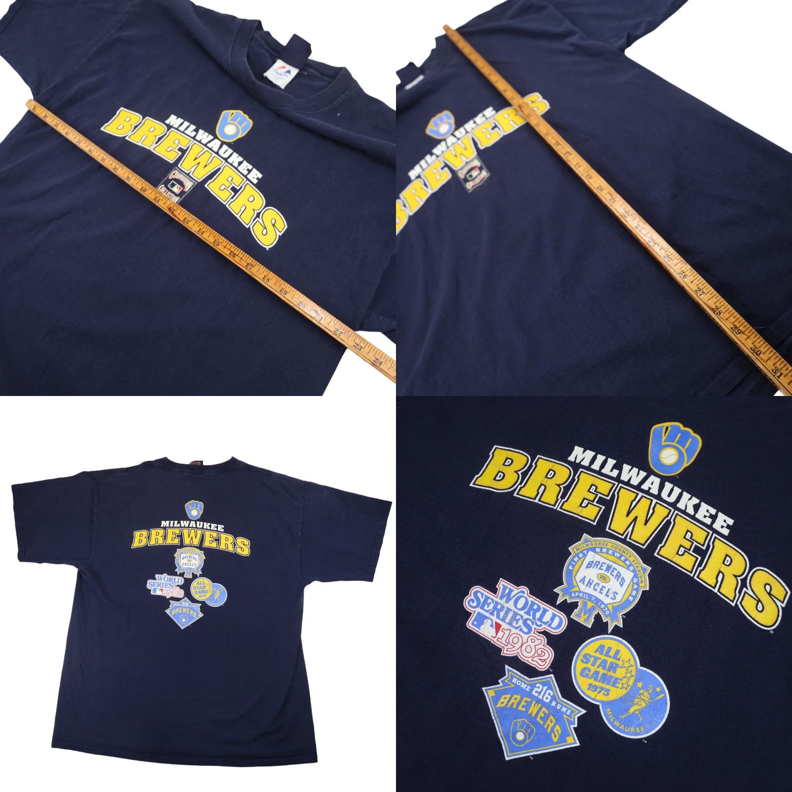 Vintage VINTAGE Majestic Milwaukee Brewers Graphic Shirt XL Men Blue XXL 90s Football? Size US XL / EU 56 / 4 - 8 Thumbnail