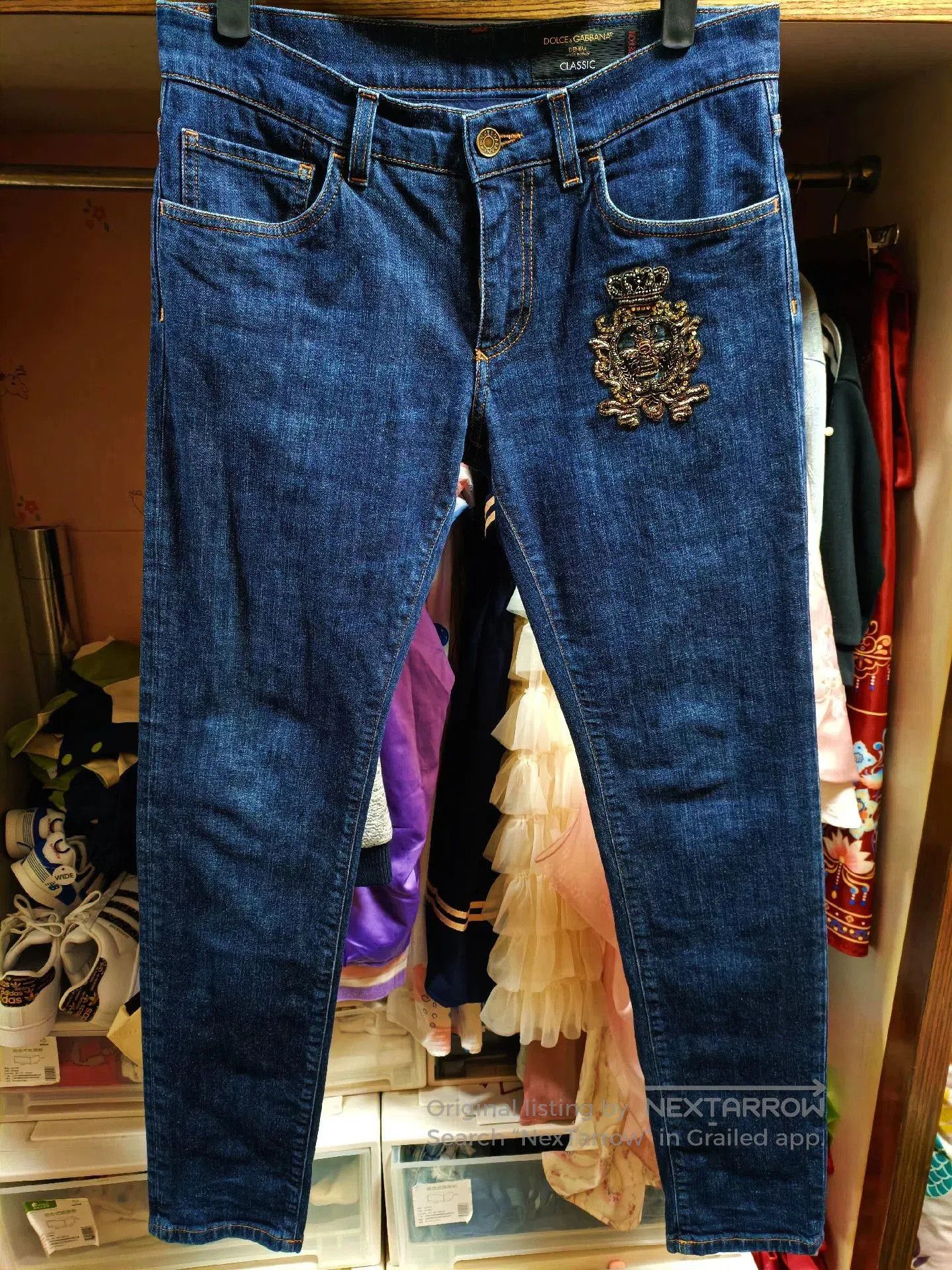 Dolce & Gabbana Dolce & Gabbana Crown Bee Jeans. Size US 30 / EU 46 - 1 Thumbnail