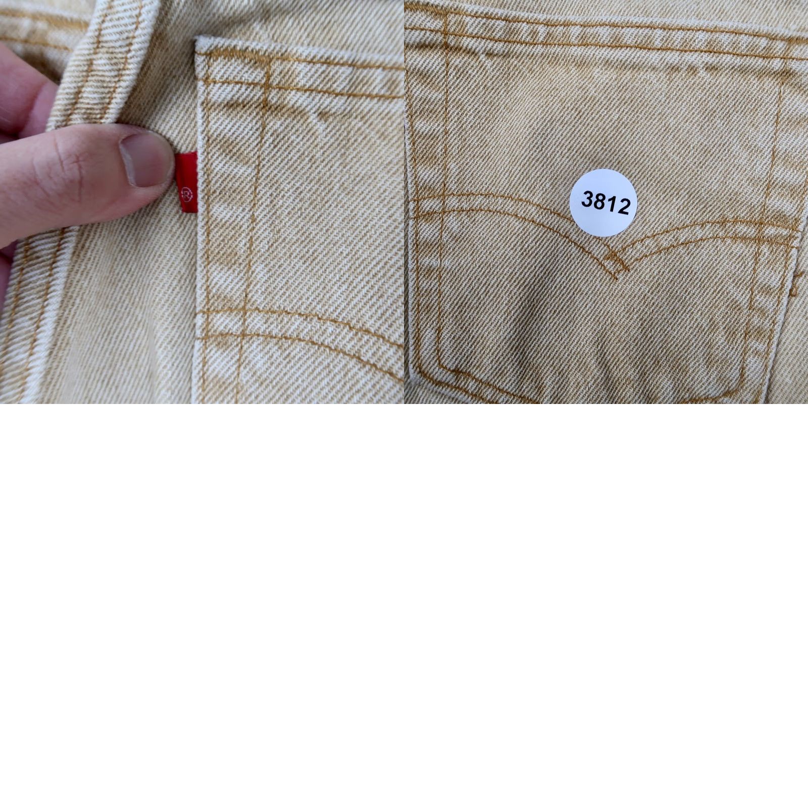 Levi's VINTAGE Levi's 550 Jeans Men's 29x30 Tan Denim Relaxed Fit USA Made 90s 5-Pocket Style Mens Size US 29 - 9 Thumbnail