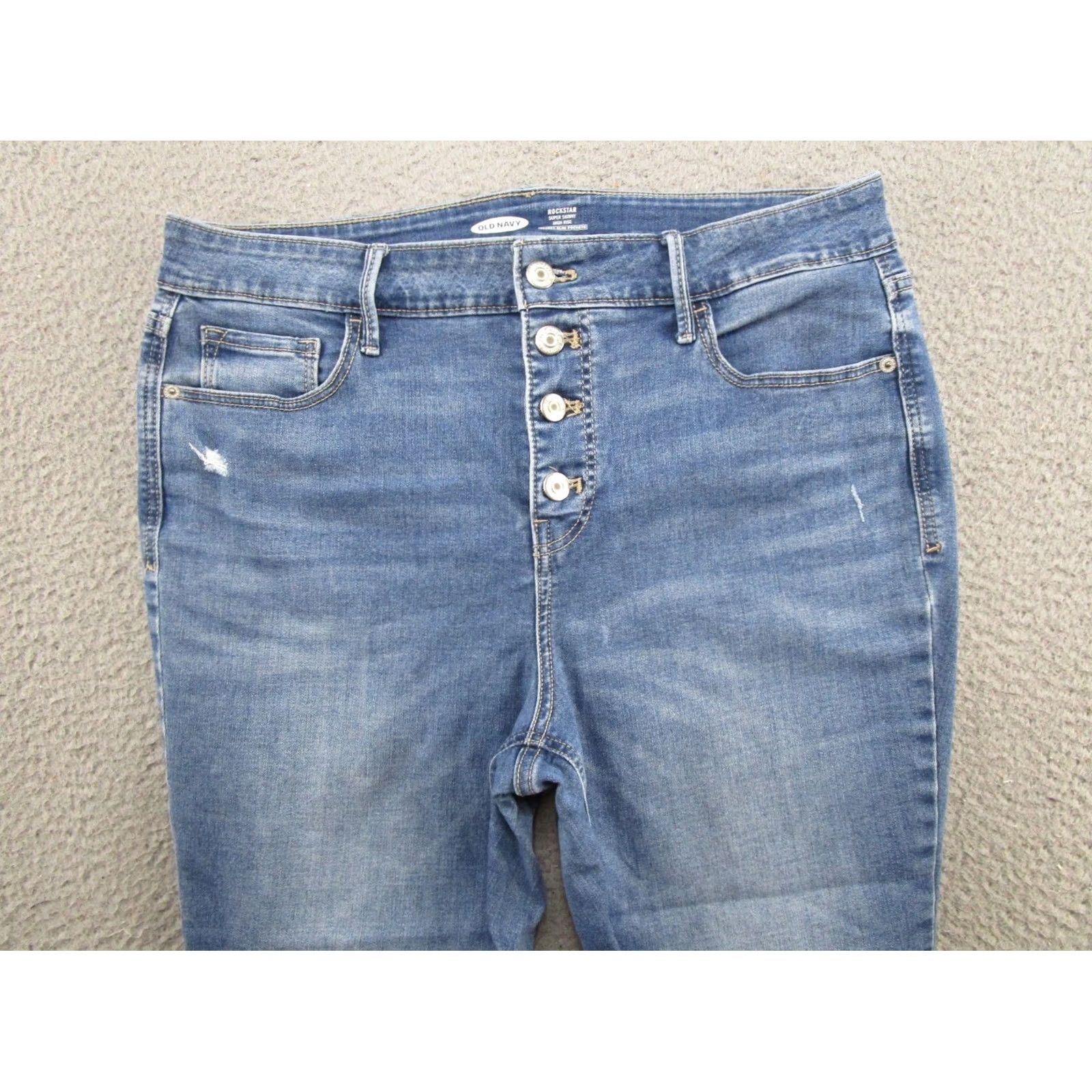 Old Navy Old Navy Jeans Womens 14 Rockstar High Rise Super Skinny Button Fly Size Size 36" / US 14 / IT 50 - 3 Thumbnail