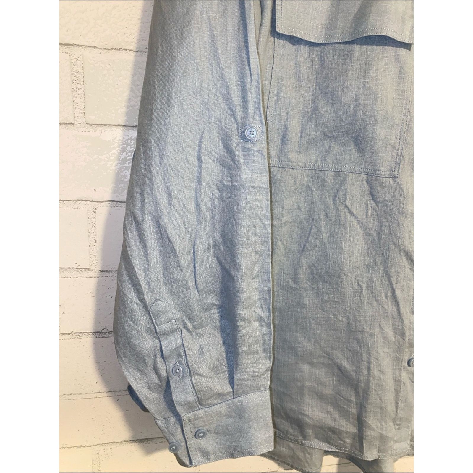 Aritzia Aritzia Babaton $88 Utility Linen Shirt Womens Large EUC Size L / US 10 / IT 46 - 6 Thumbnail