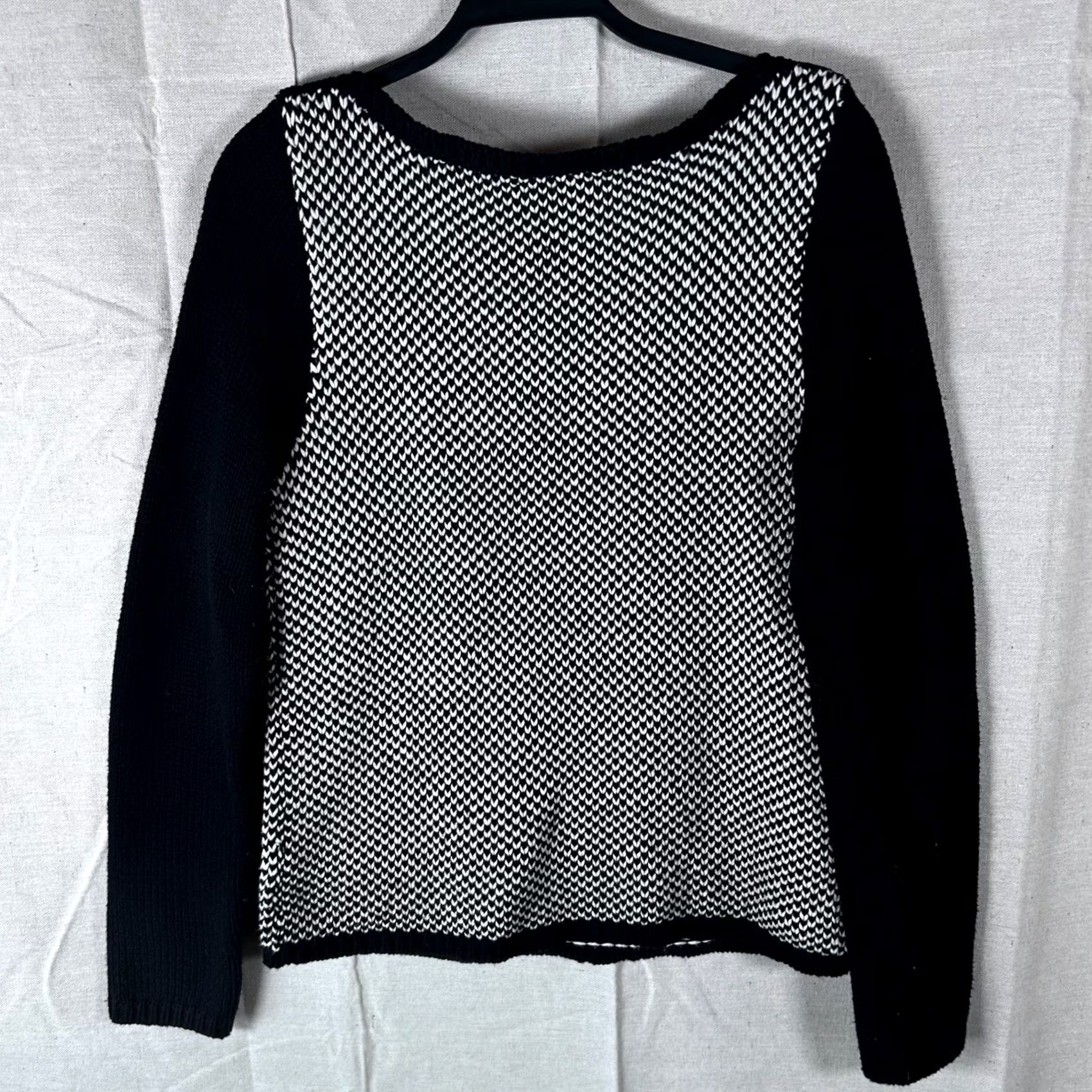 Ralph Lauren Lauren Ralph Sweater Womens L Black White Knit Pullover Cotton Blend Size L / US 10 / IT 46 - 3 Thumbnail
