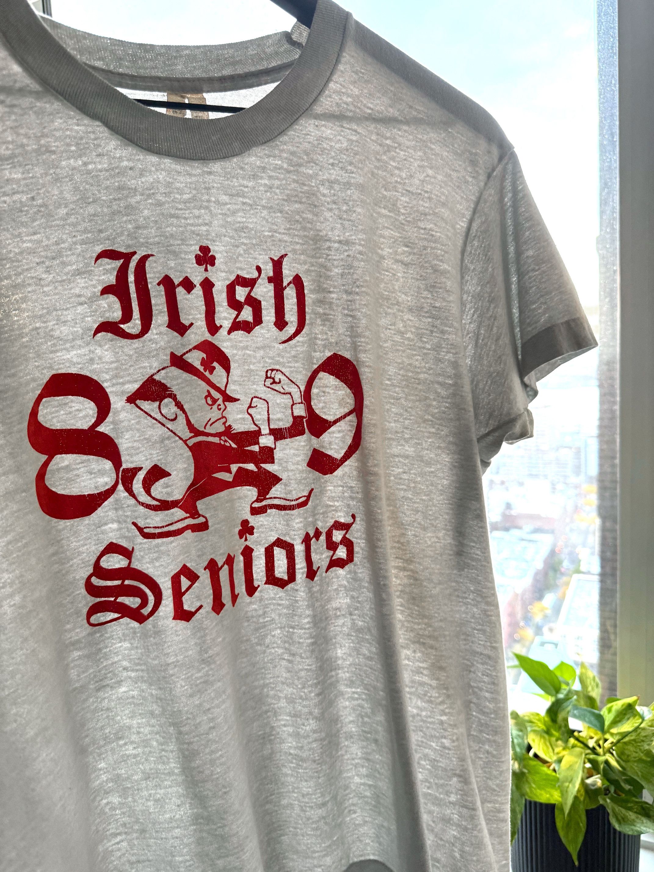 Vintage 80s Screen Stars Notre Dame Single Stitch Tee Size US M / EU 48-50 / 2 - 2 Thumbnail