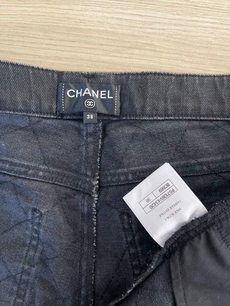 Chanel Chanel Gray diamond checkered jeans Size 25" / US 0 / IT 36 - 3 Thumbnail