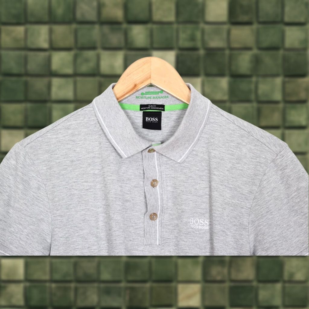 Hugo Boss HUGO BOSS Polo Shirt Mens Slim Fit Short Sleeve Size S Grey moisture manager Paule Size US S / EU 44-46 / 1 - 1 Thumbnail