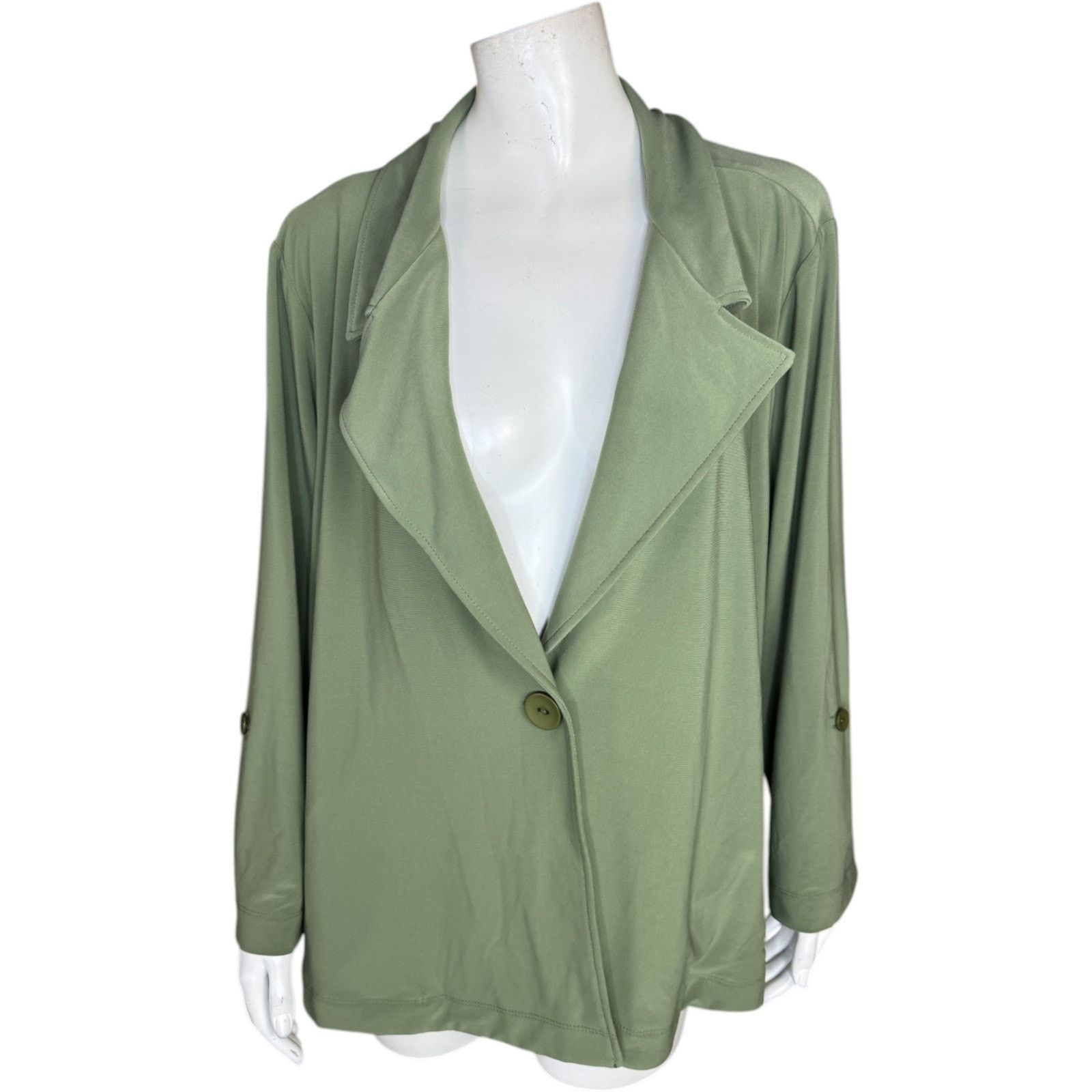 Other Susan Graver LK Notch Collar Jacket Tarragon X-Large Petite Size XL / US 12-14 / IT 48-50 - 1 Thumbnail