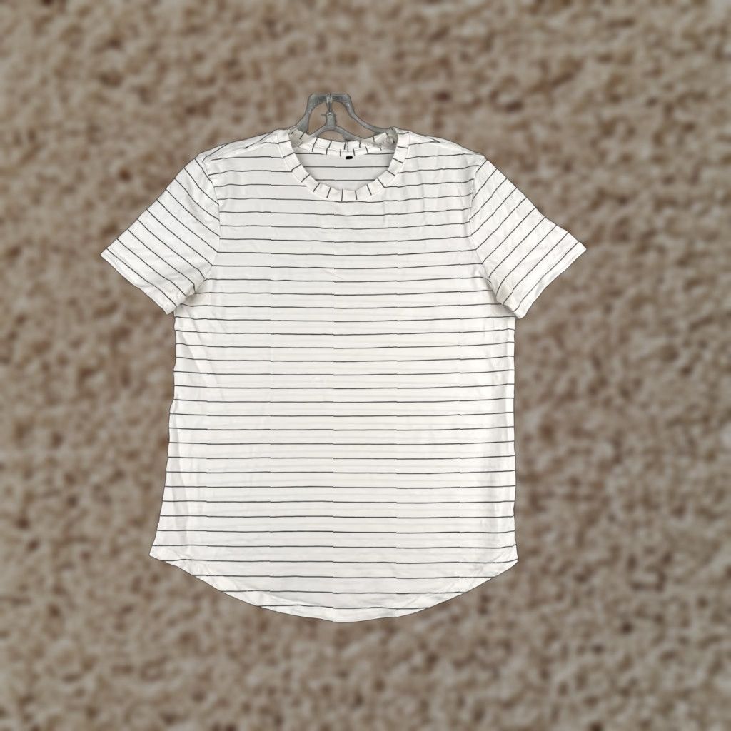 Lululemon Lululemon Shirt Women 4 White Stripe Pima Cotton Love Crew Gym Casual Size S / US 4 / IT 40 - 1 Thumbnail