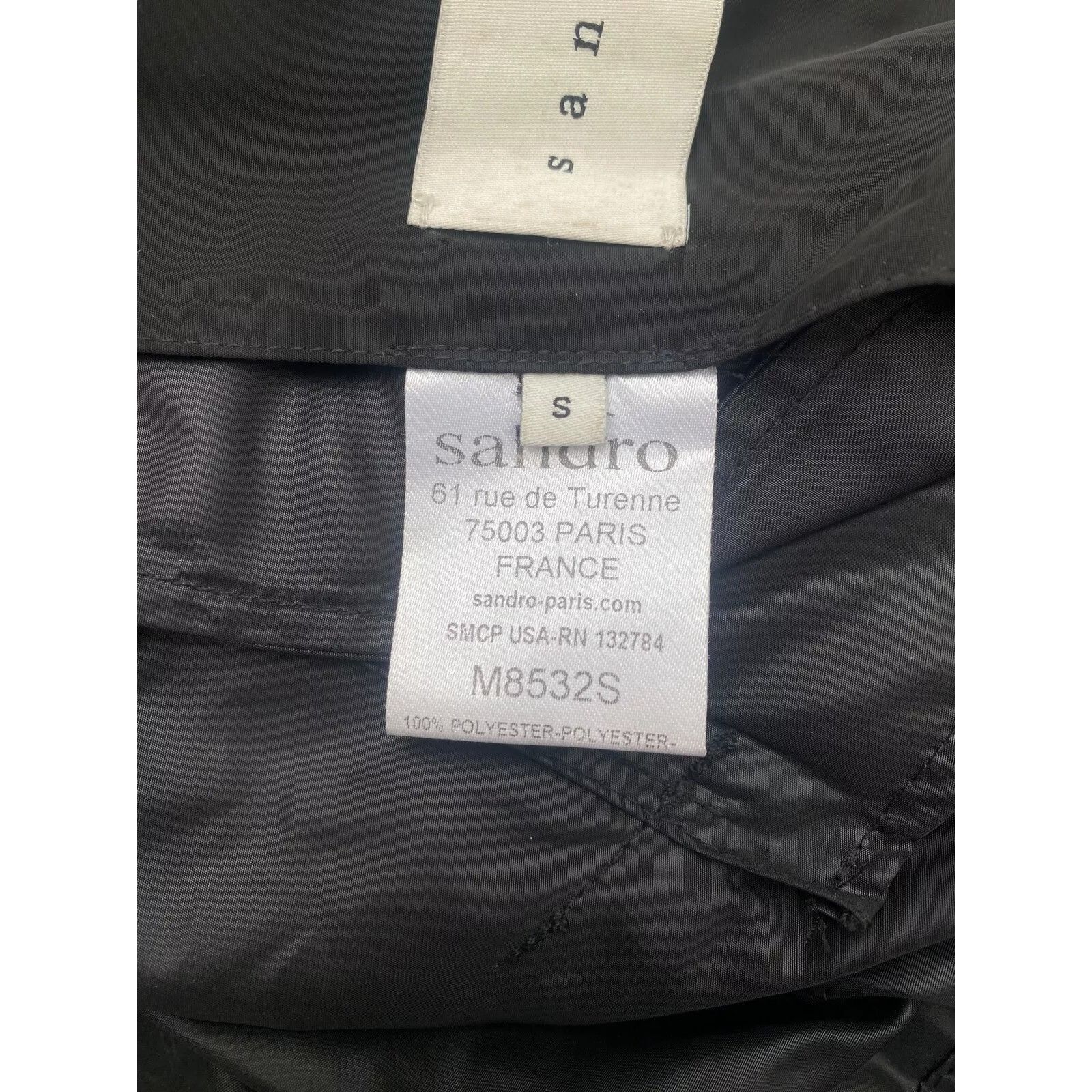 Sandro Black Parka / Raincoat Jacket Size US S / EU 44-46 / 1 - 4 Thumbnail