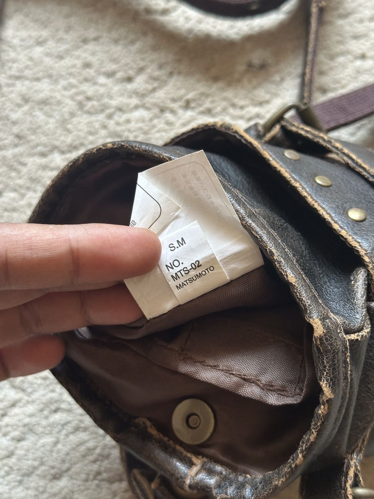 Japanese Brand 2000s Fabric Connection Cross logo Leather Sling Bag Size ONE SIZE - 18 Thumbnail