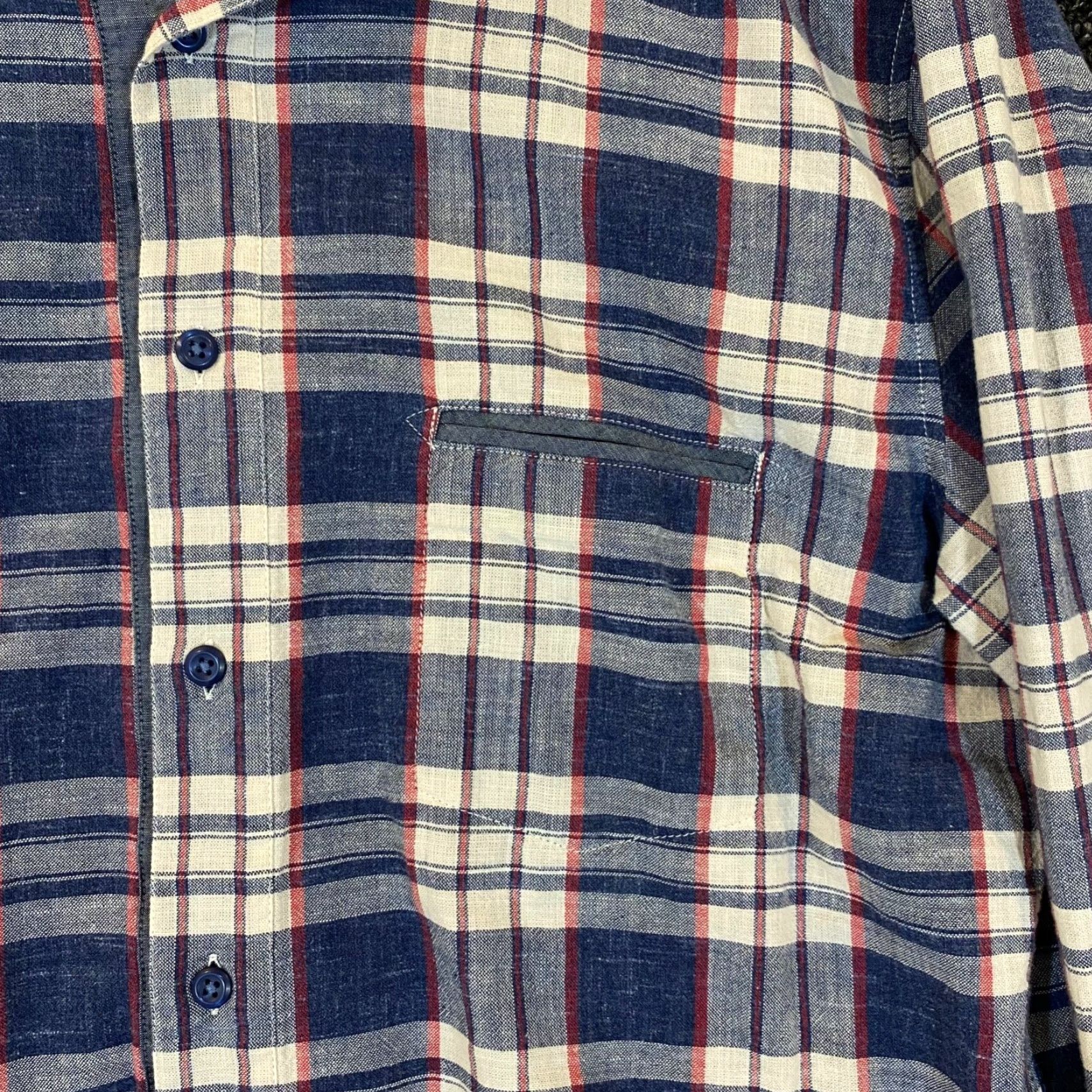 Hugo Boss HUGO BOSS Orange Shirt Mens Large Blue Red Plaid Button Up Pocket Dress Top L/S Size US L / EU 52-54 / 3 - 4 Thumbnail