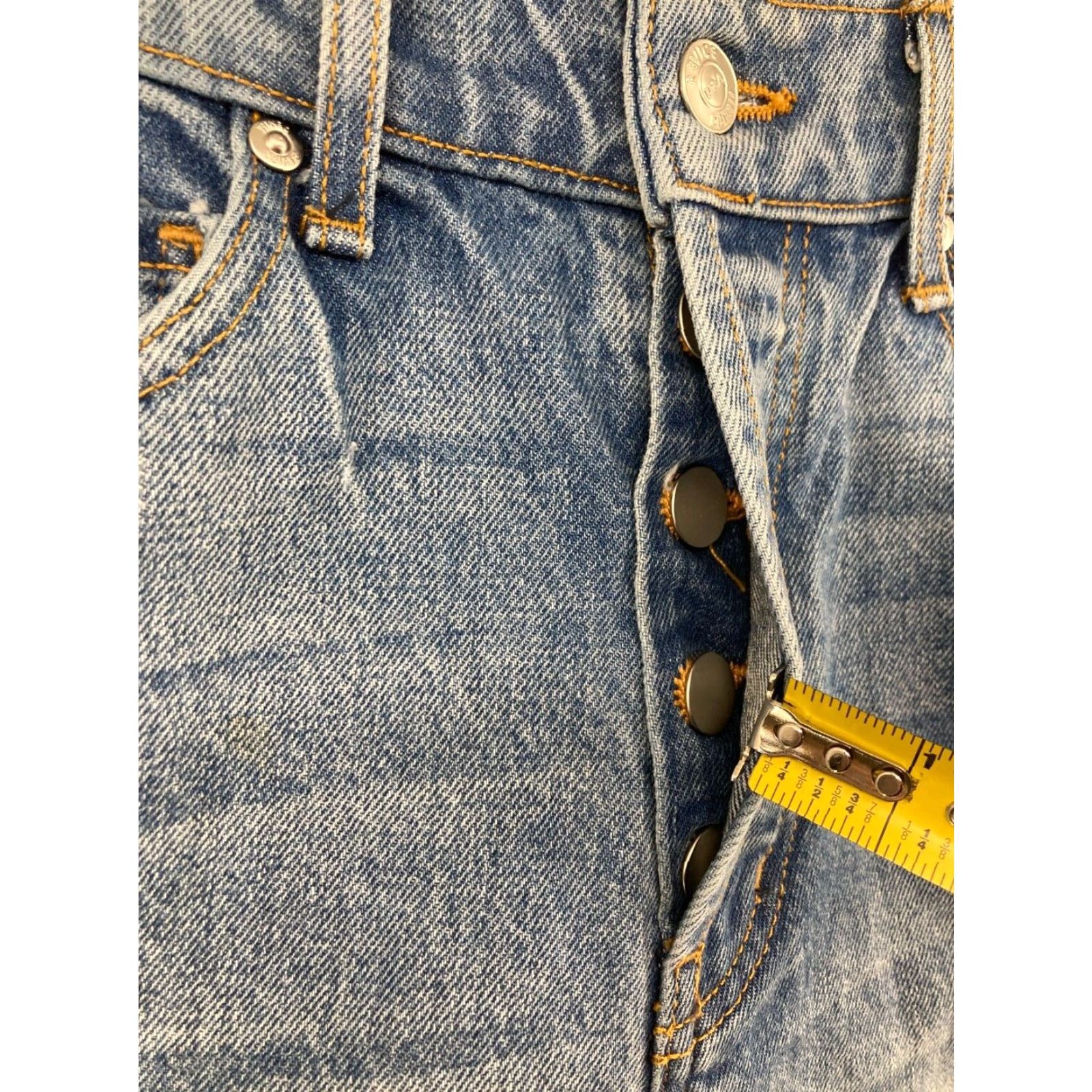 Vintage Revoice Jeans 26 Button Fly USA Raw Hem Distressed Mom Womens Jeans 26 Blue Cotton Blend 5-Pocket Distressed USA Mom Style Modern Fit Size 26" / US 2 / IT 38 - 5 Thumbnail
