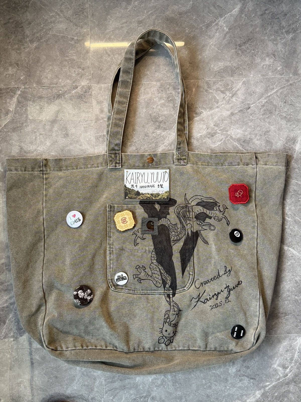 Carhartt Kairyu Yuuto Handmade Carhartt Tote – 1/1 Personal Archive Size ONE SIZE - 1 Thumbnail