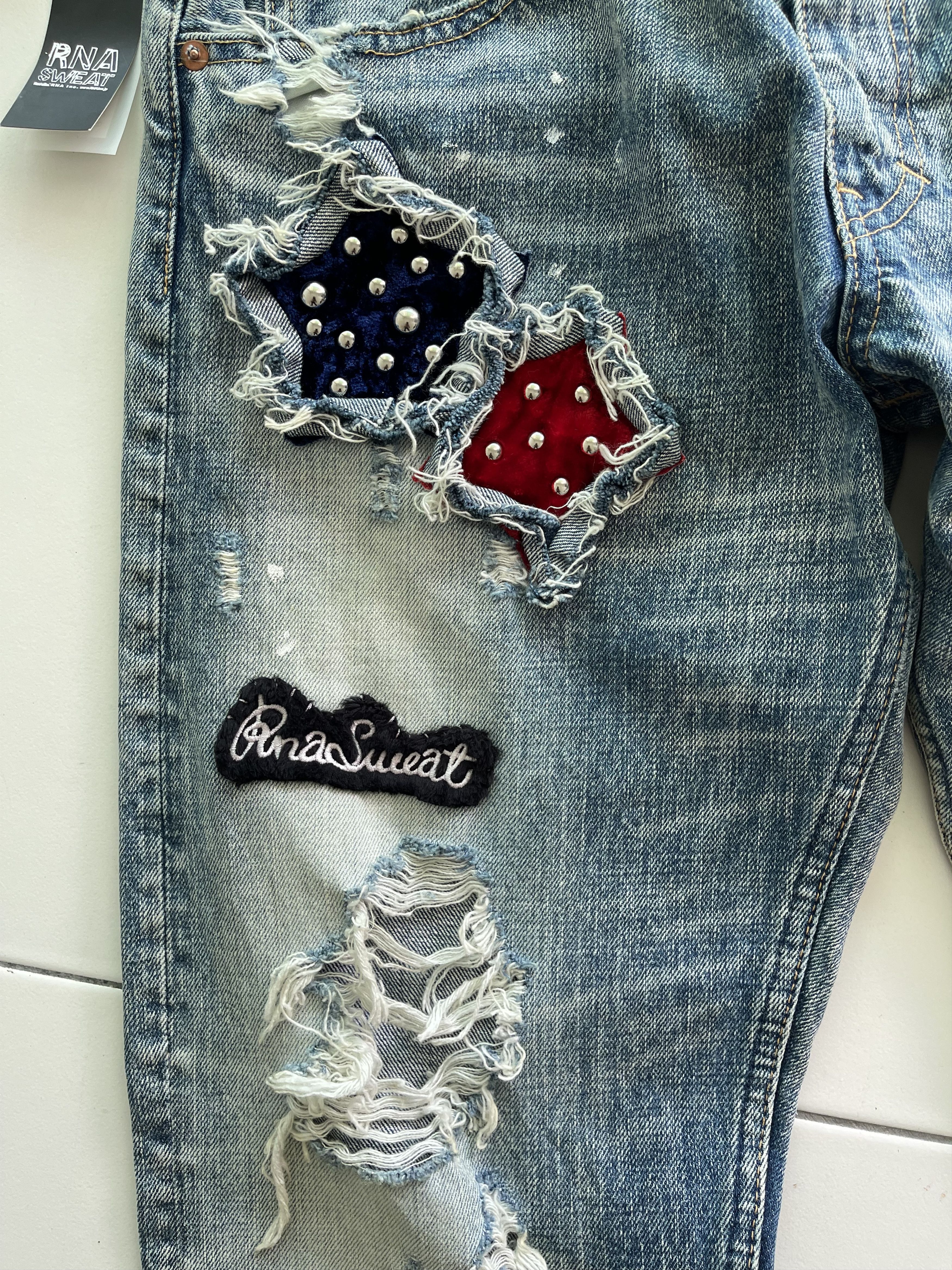 Designer × Japanese Brand RNA INC SLANG Distressed Denim Jeans Travis Schott Style Size US 34 / EU 50 - 8 Thumbnail