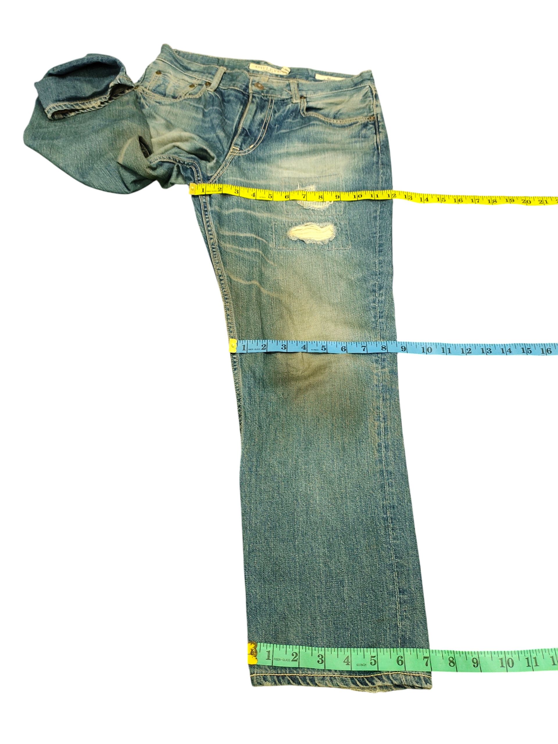 Kapital Domingo Owleye Japan Patchwork Dirty Clawmark Distress Jeans Size US 31 - 16 Thumbnail