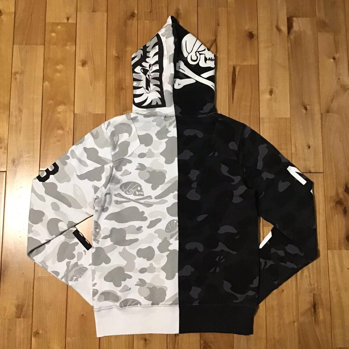 Bape NEIGHBORHOOD × BAPE camo Shark full zip Hoodie a bathing ape | Grailed