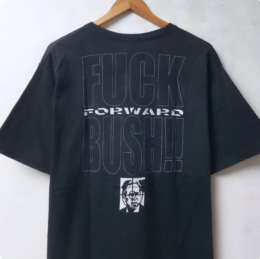 Vintage Vtg 90s Fuck Bush Forward Tshirt Size US M / EU 48-50 / 2 - 3 Thumbnail