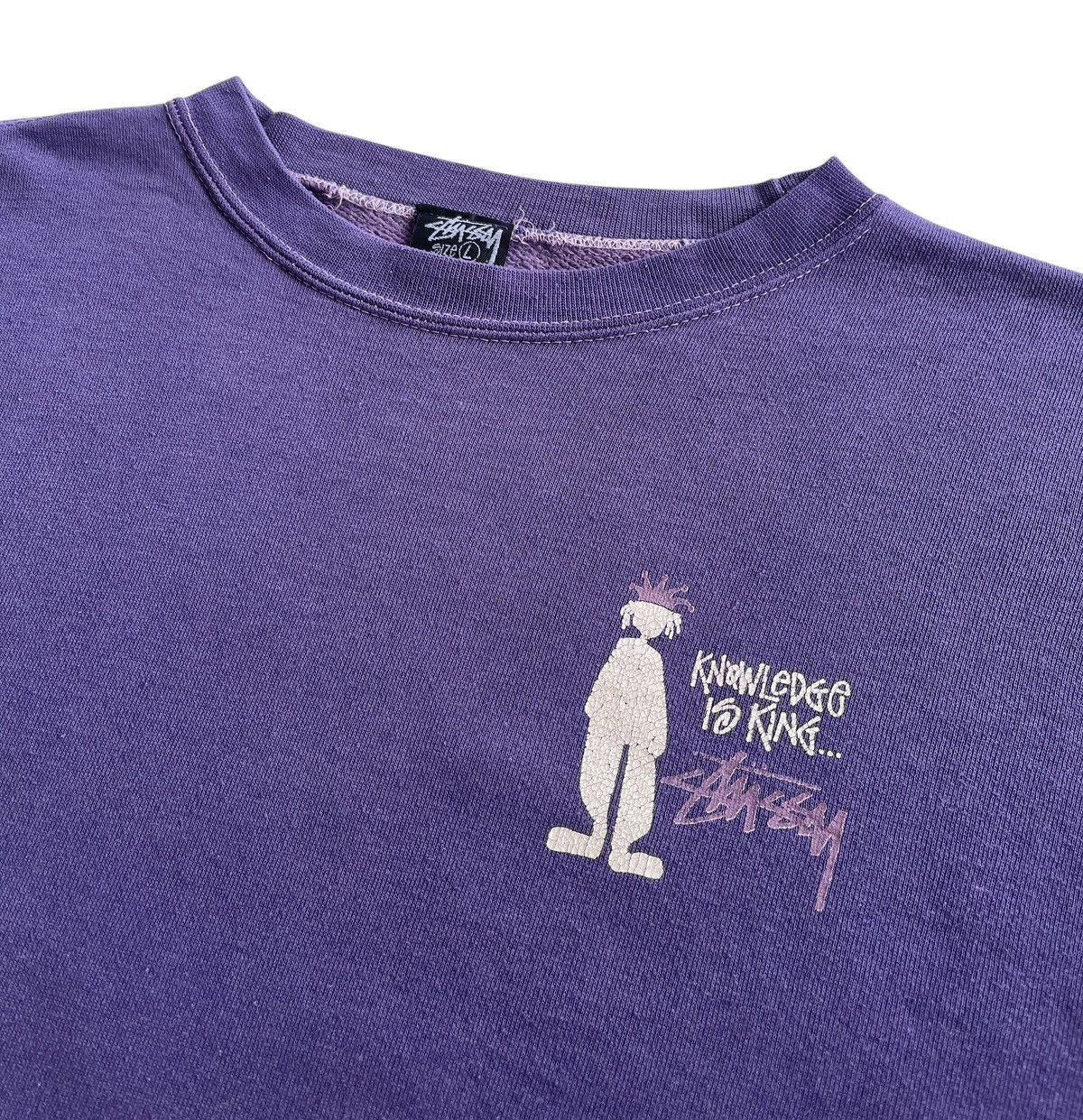 Stussy 90s Stussy "Knowledge Is King" Faded Crewneck Sweatshirt Size US L / EU 52-54 / 3 - 8 Thumbnail