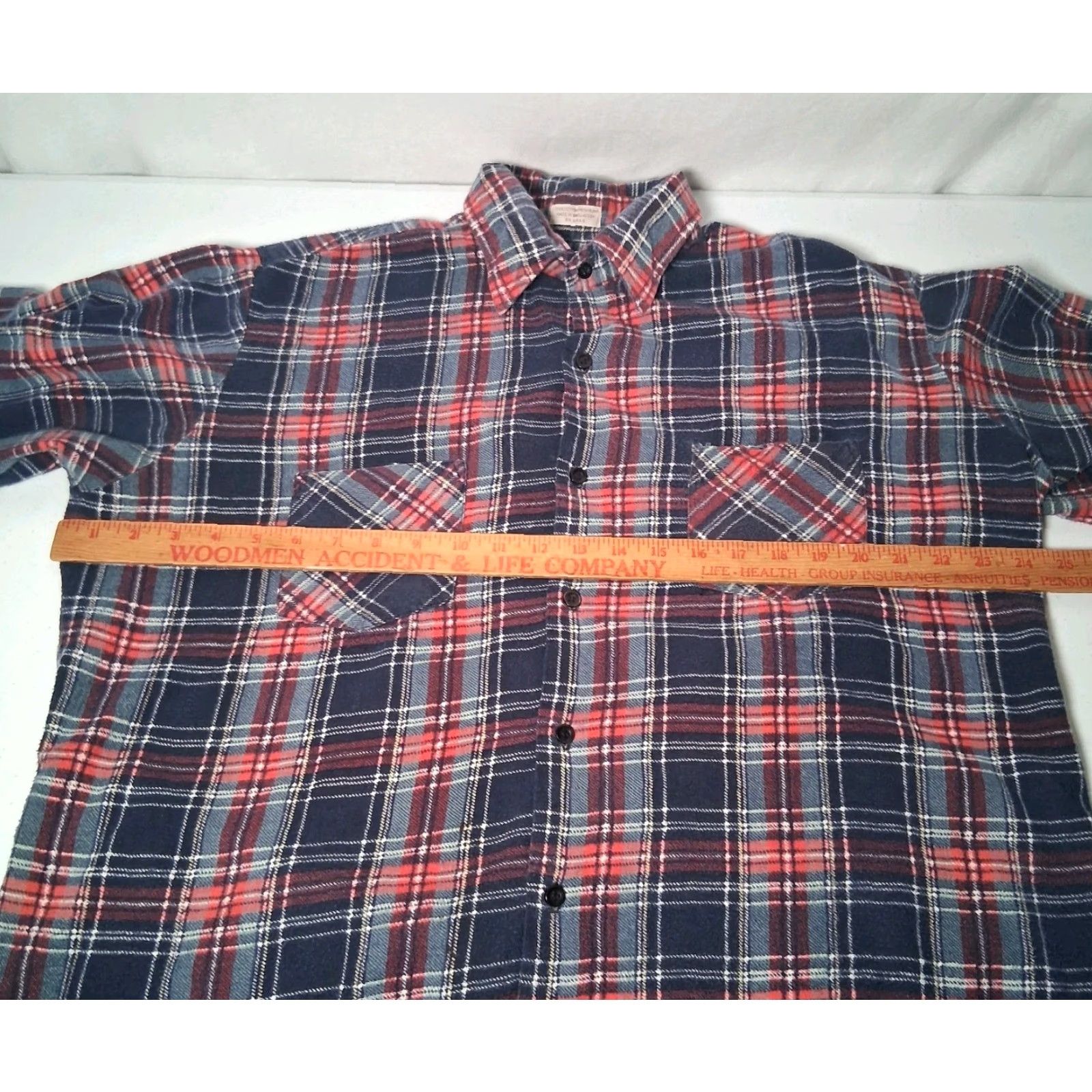 CO VINTAGE Saugatuck Drygoods Co Flannel Shirt Large L Blue Red Plaid Grunge Work Shirt Mens Size US L / EU 52-54 / 3 - 4 Thumbnail